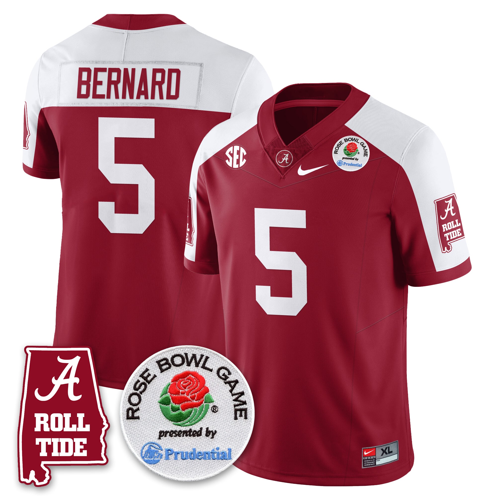 BAMA Rose Bowl Vapor Limited Jersey - All Stitched