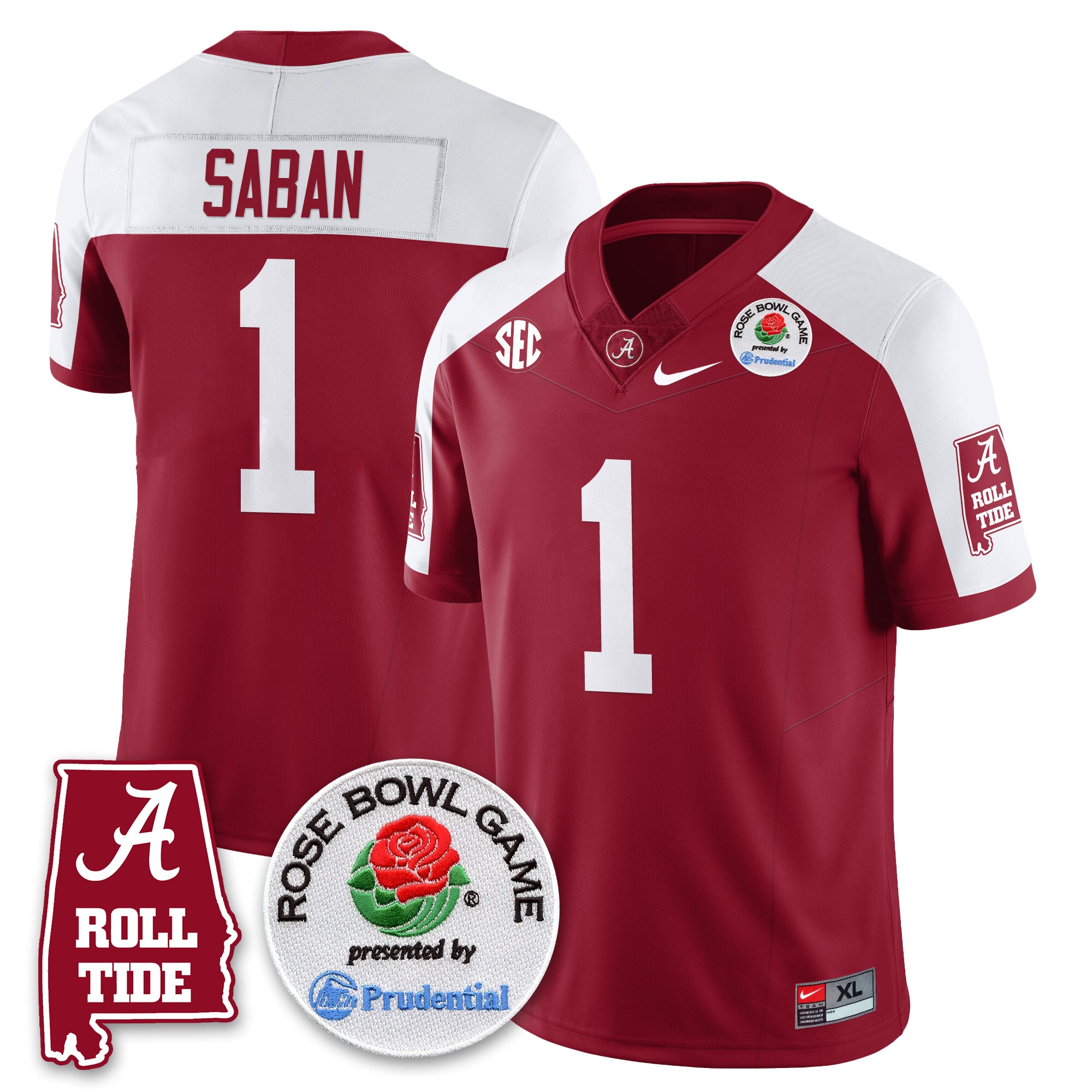 BAMA Rose Bowl Vapor Limited Jersey - All Stitched