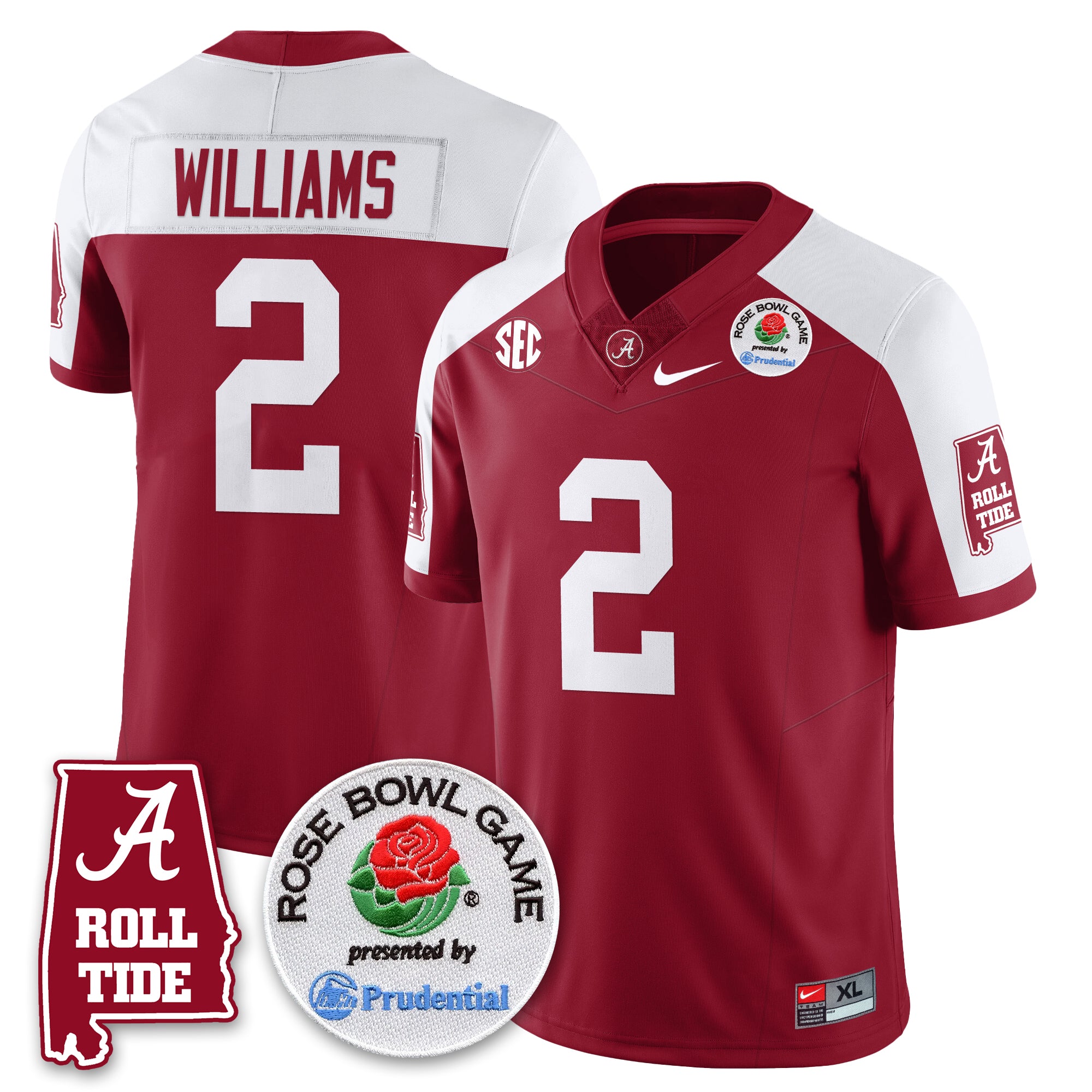 BAMA Rose Bowl Vapor Limited Jersey - All Stitched