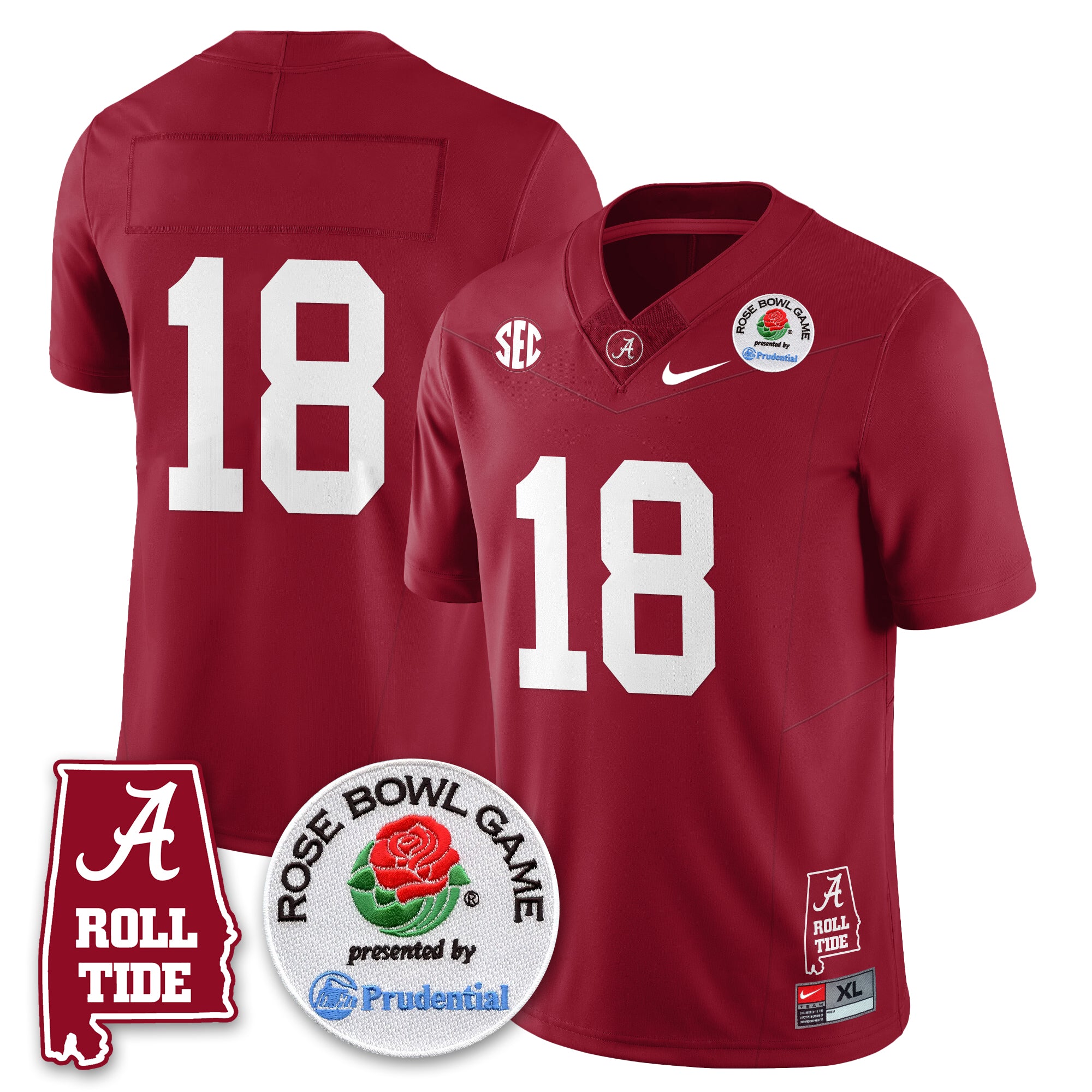 BAMA Rose Bowl Vapor Limited Jersey - All Stitched