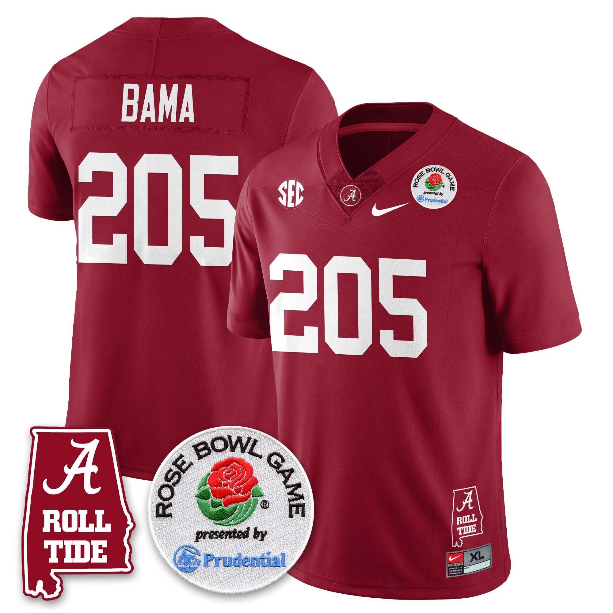 BAMA Rose Bowl Vapor Limited Jersey - All Stitched