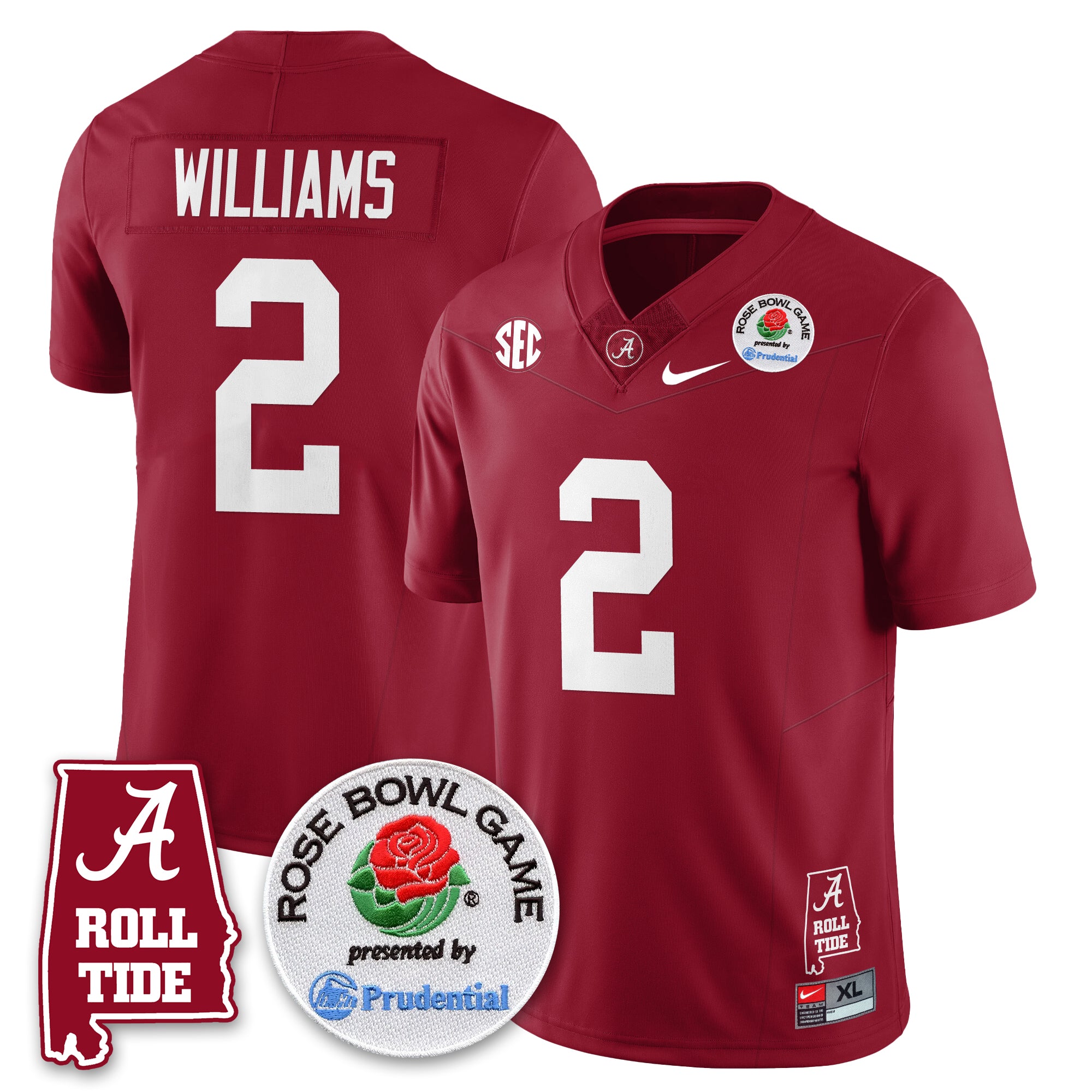 BAMA Rose Bowl Vapor Limited Jersey - All Stitched