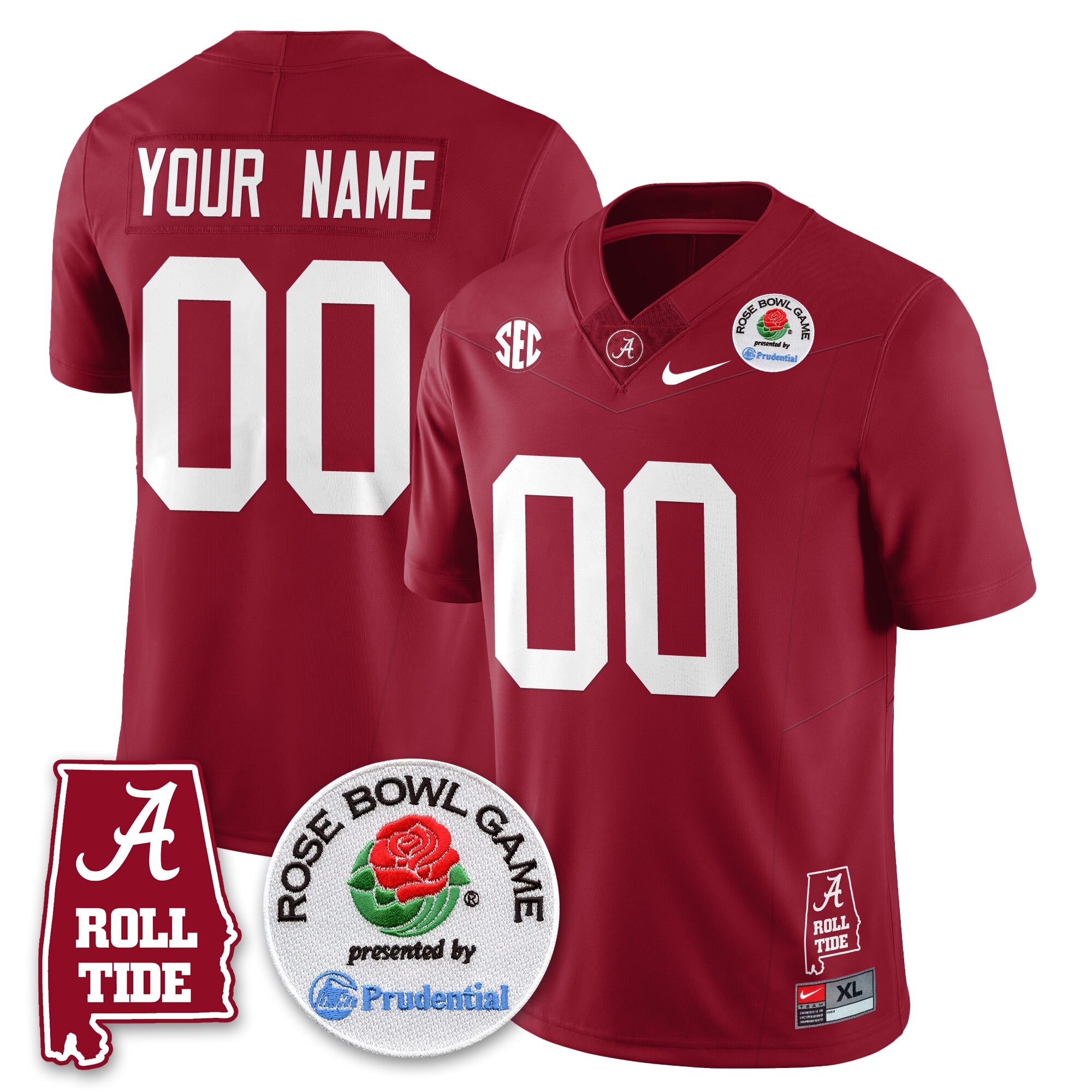 BAMA Rose Bowl Vapor Limited Jersey - All Stitched