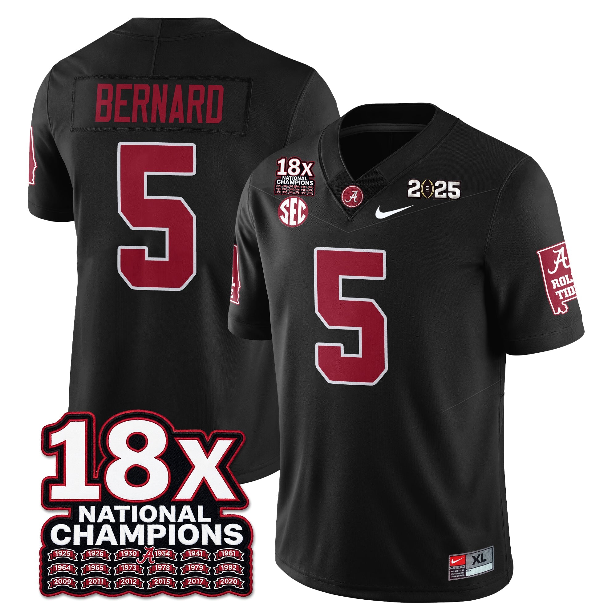BAMA 18x-Time National Champions Vapor Limited Football Jersey - All Stitched