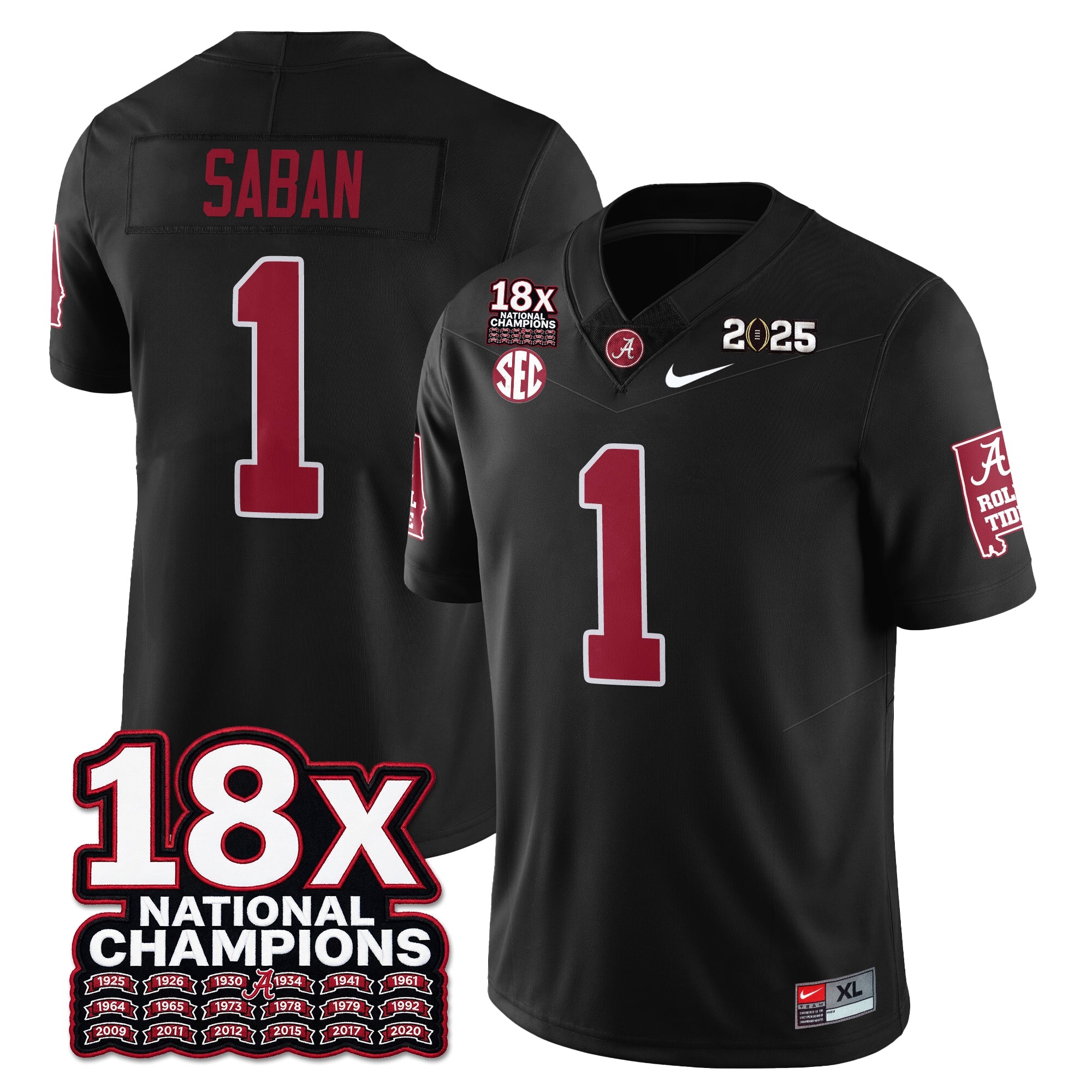 BAMA 18x-Time National Champions Vapor Limited Football Jersey - All Stitched