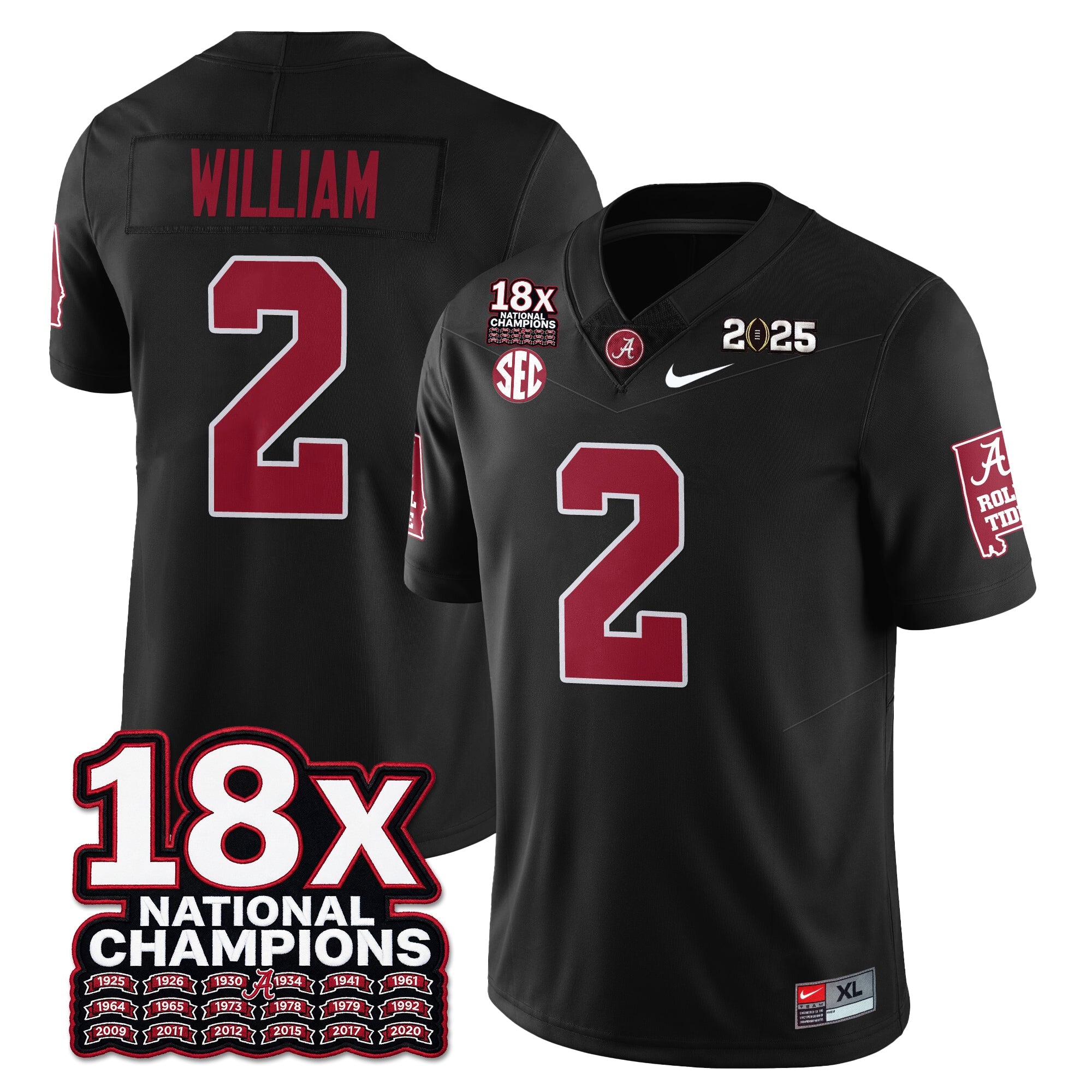 BAMA 18x-Time National Champions Vapor Limited Football Jersey - All Stitched