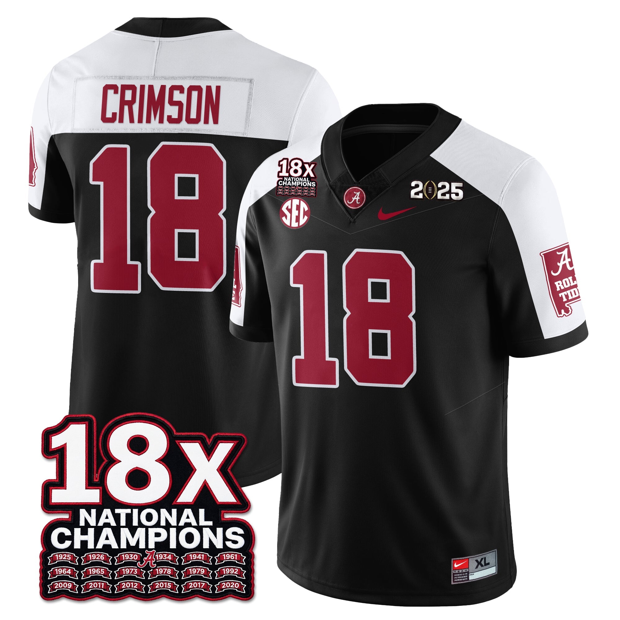 BAMA 18x-Time National Champions Vapor Limited Football Jersey - All Stitched