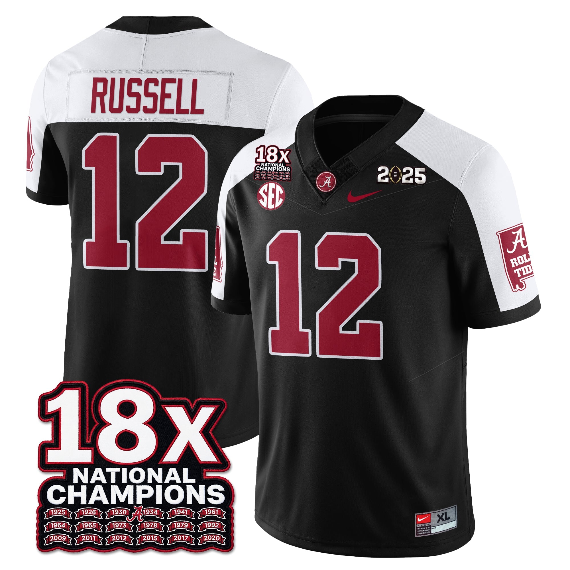 BAMA 18x-Time National Champions Vapor Limited Football Jersey - All Stitched