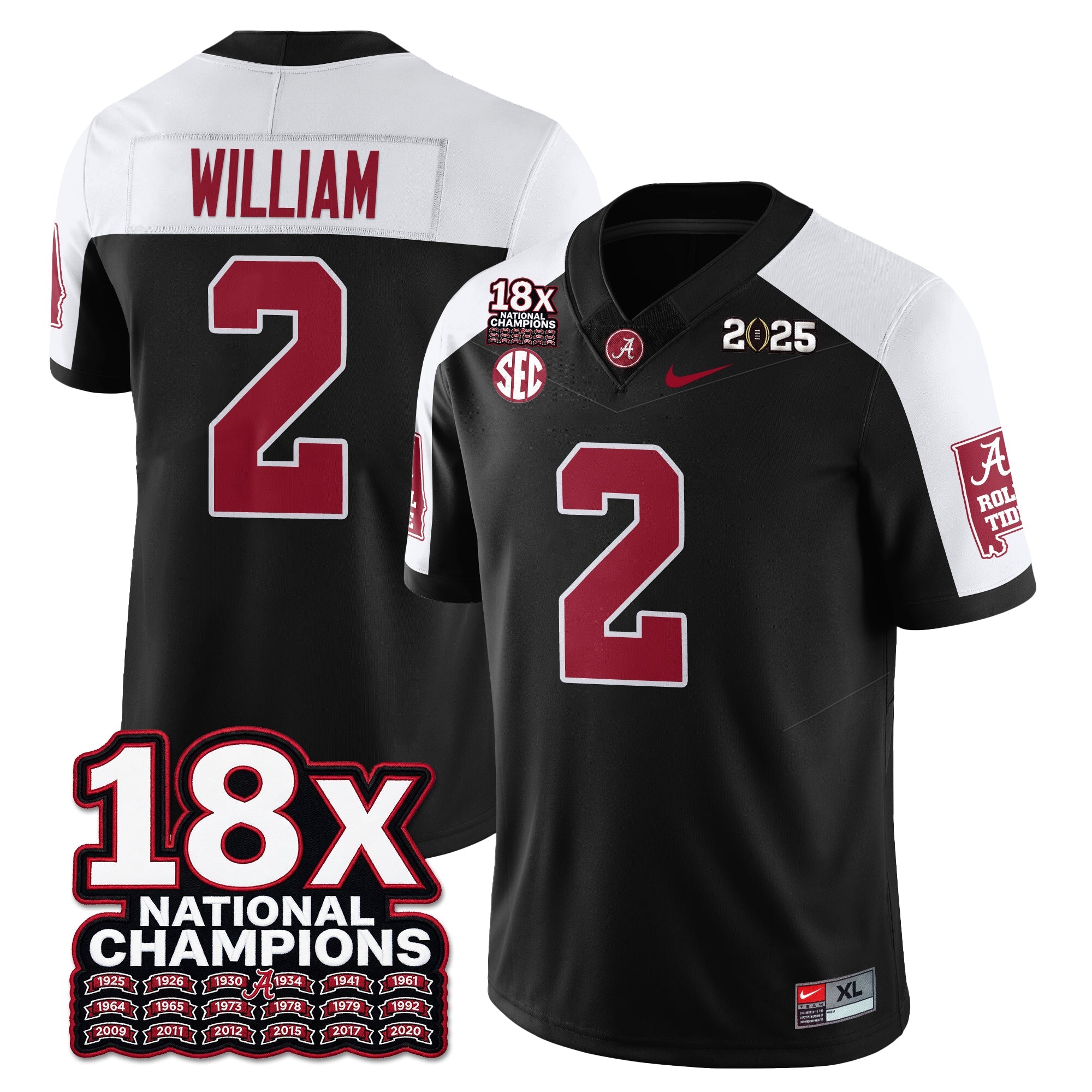 BAMA 18x-Time National Champions Vapor Limited Football Jersey - All Stitched