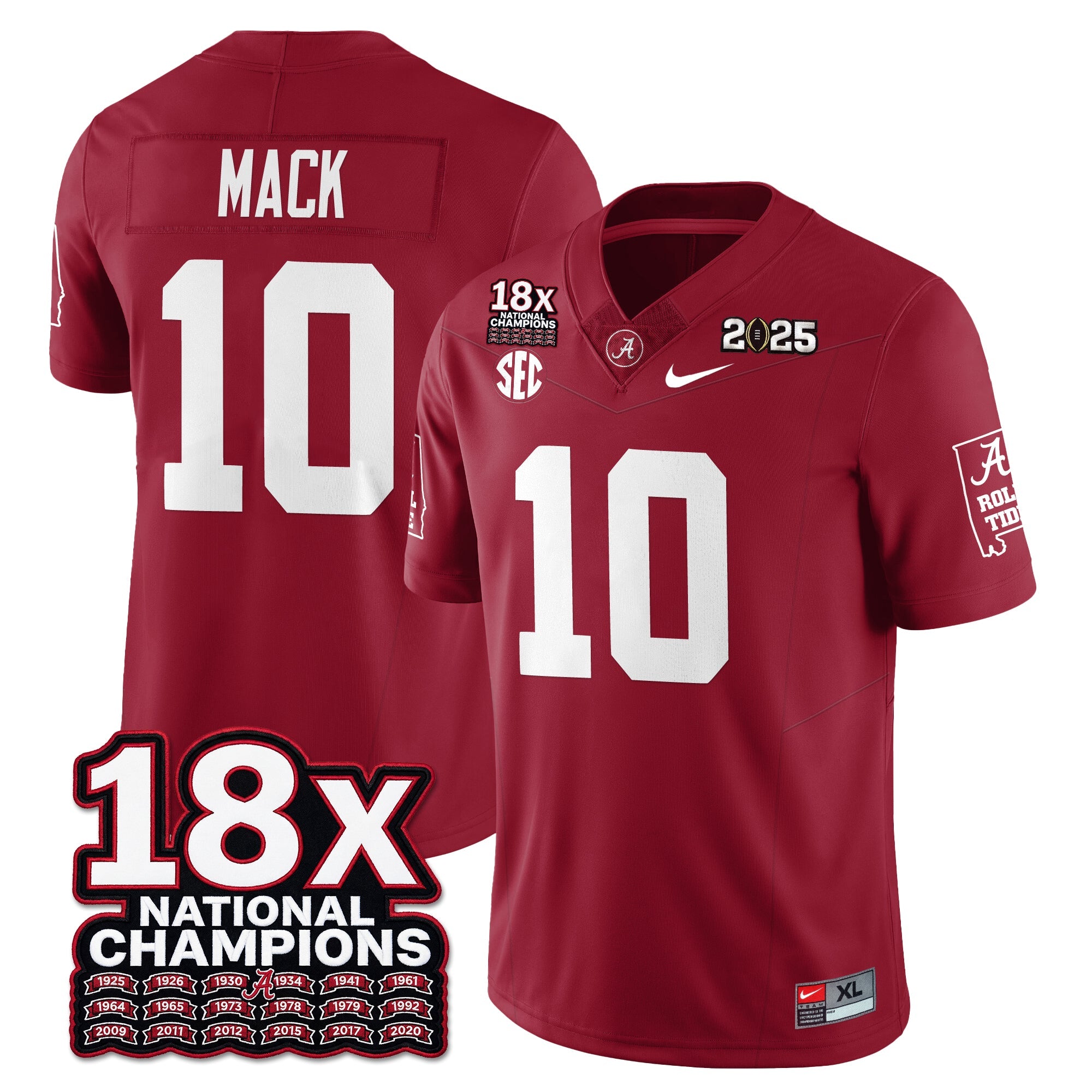 BAMA 18x-Time National Champions Vapor Limited Football Jersey - All Stitched