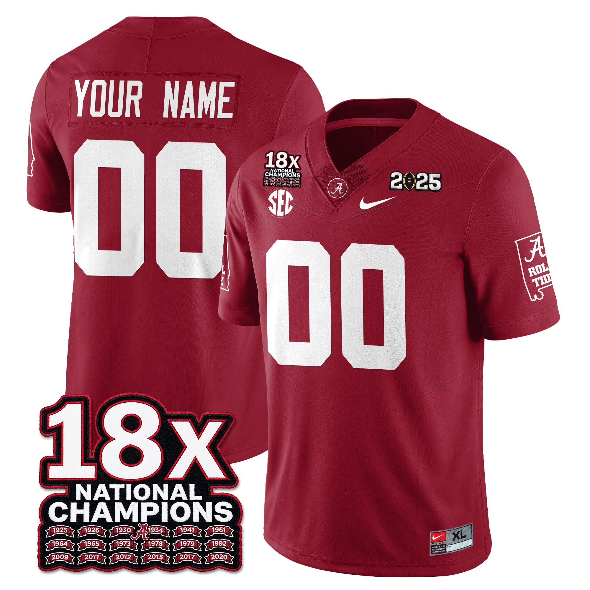 BAMA 18x-Time National Champions Vapor Limited Football Jersey - All Stitched