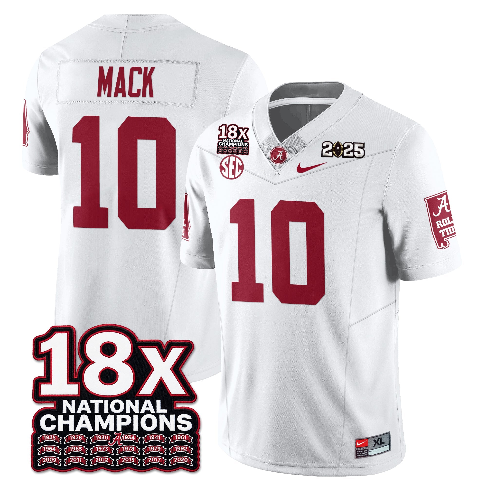 BAMA 18x-Time National Champions Vapor Limited Football Jersey - All Stitched