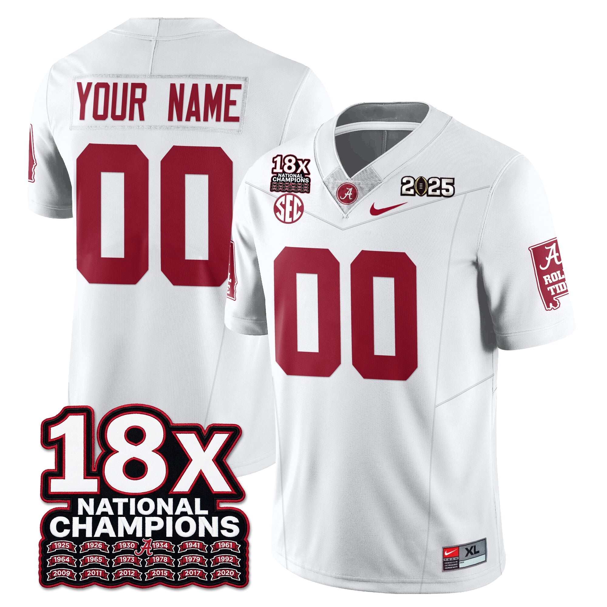 BAMA 18x-Time National Champions Vapor Limited Football Jersey - All Stitched