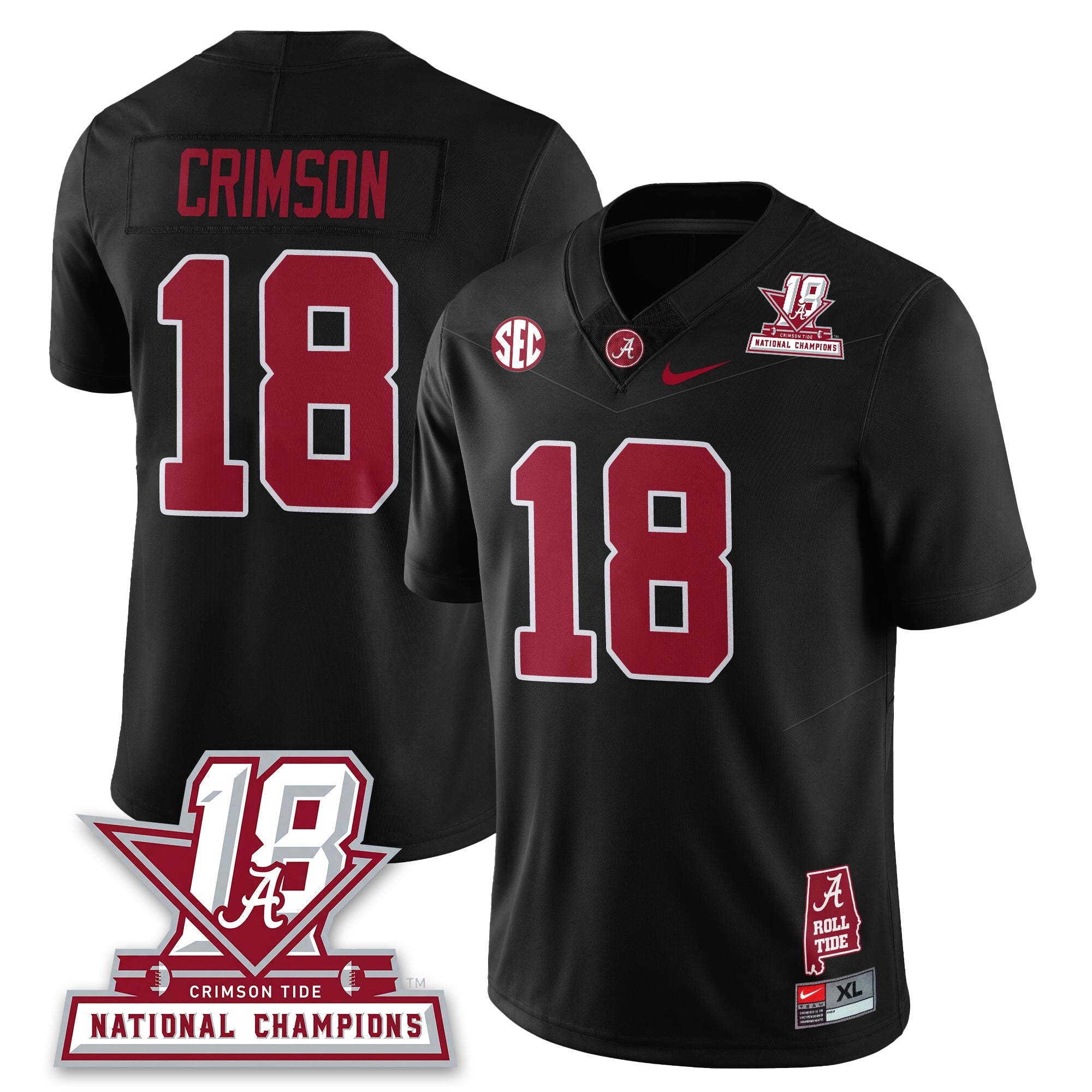 BAMA 18x-Time National Champions Vapor Limited Jersey - All Stitched