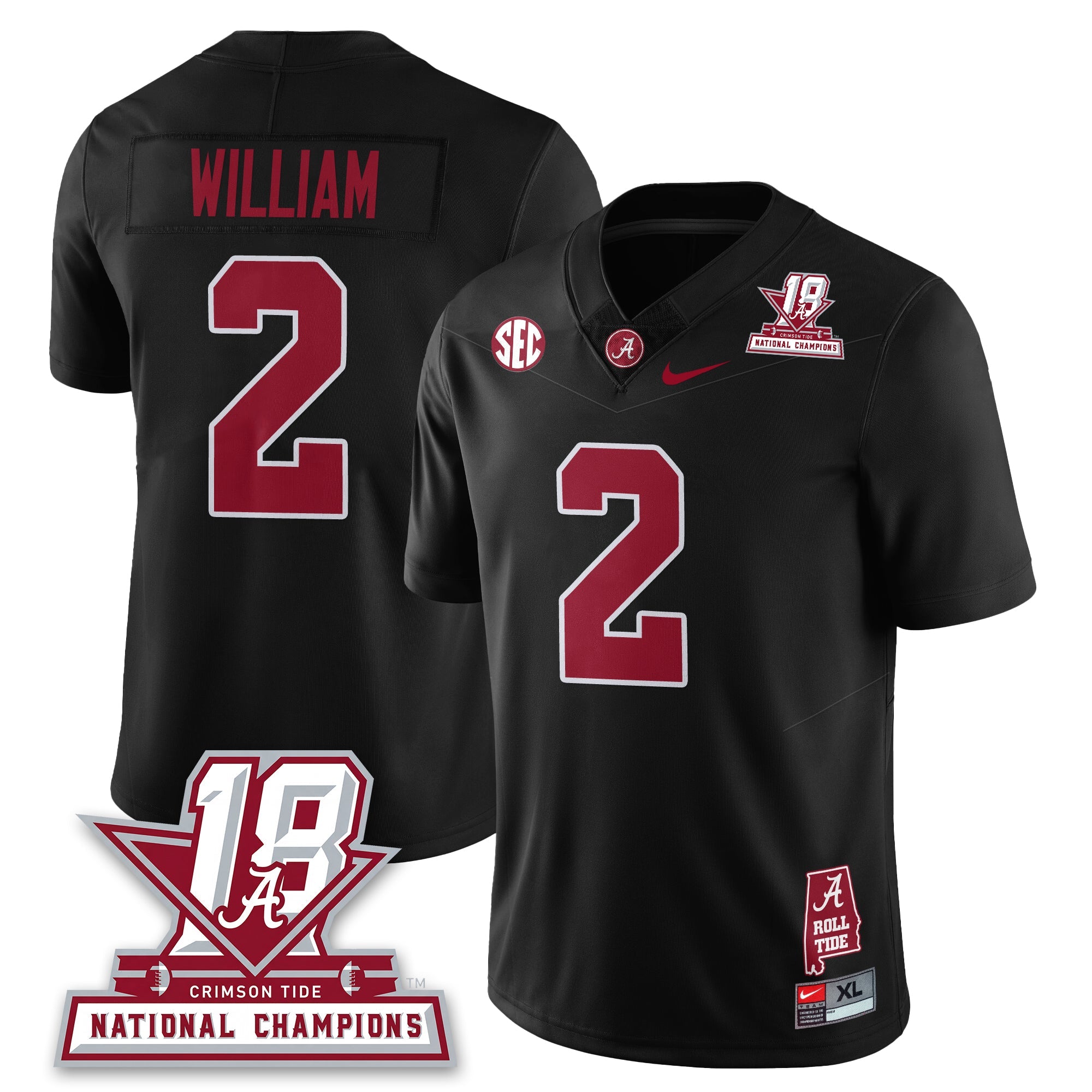 BAMA 18x-Time National Champions Vapor Limited Jersey - All Stitched