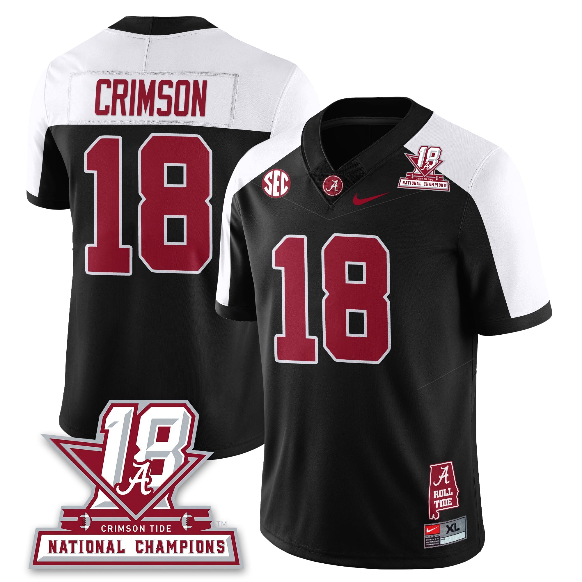 BAMA 18x-Time National Champions Vapor Limited Jersey - All Stitched