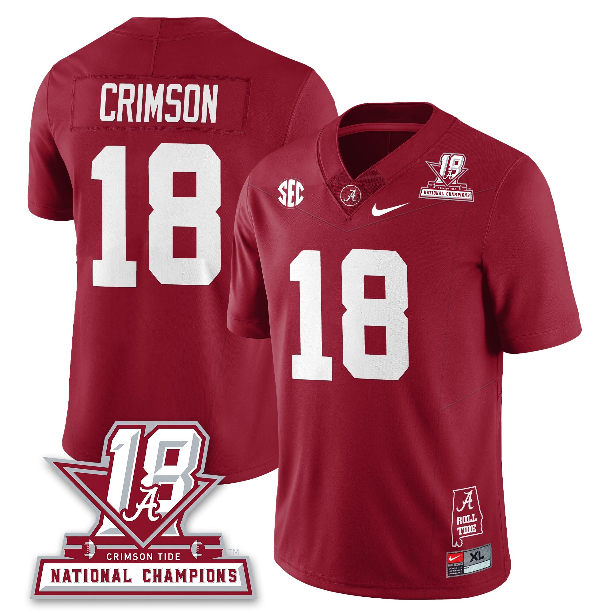 BAMA 18x-Time National Champions Vapor Limited Jersey - All Stitched