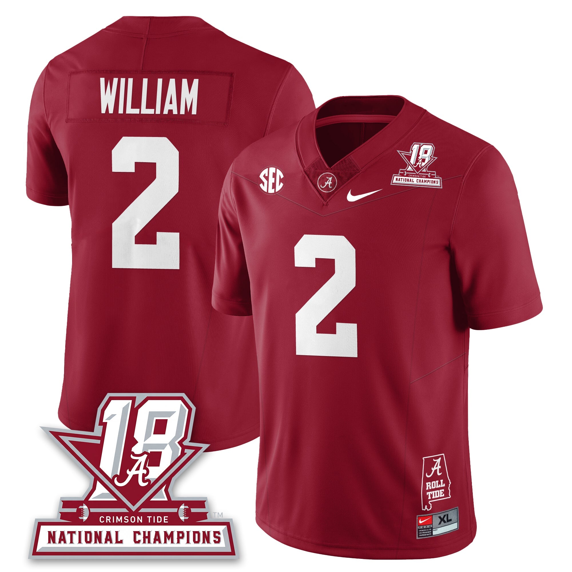 BAMA 18x-Time National Champions Vapor Limited Jersey - All Stitched