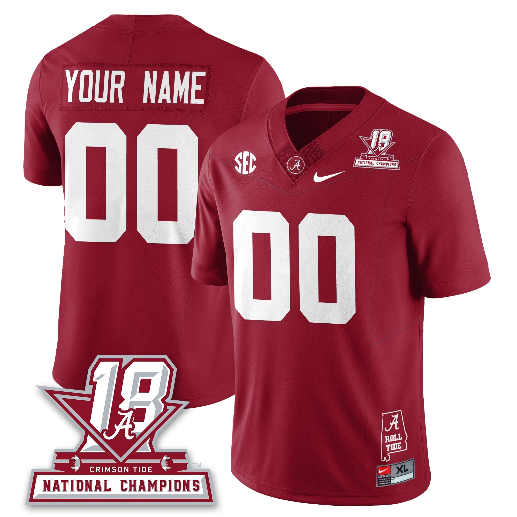 BAMA 18x-Time National Champions Vapor Limited Jersey - All Stitched