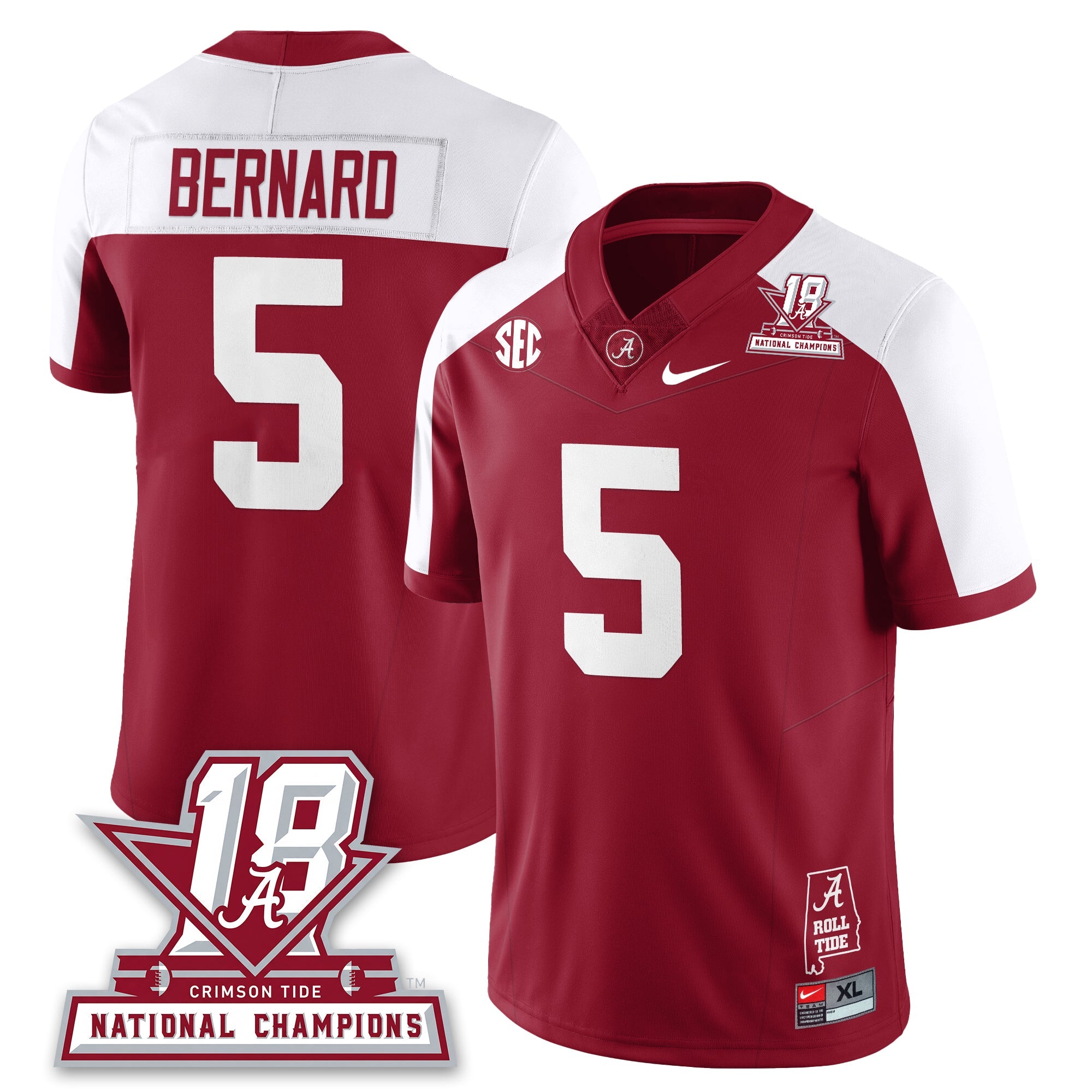 BAMA 18x-Time National Champions Vapor Limited Jersey - All Stitched