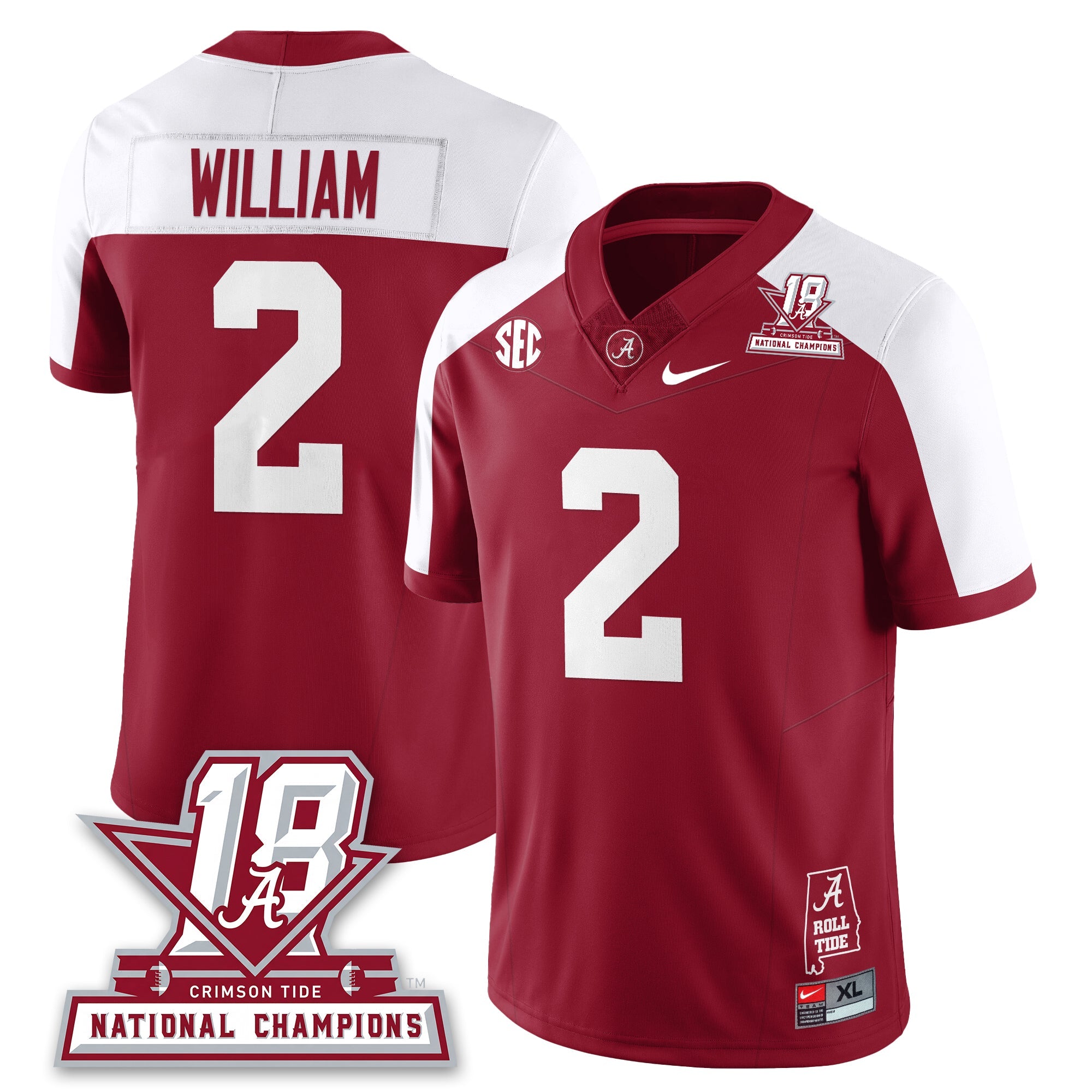 BAMA 18x-Time National Champions Vapor Limited Jersey - All Stitched
