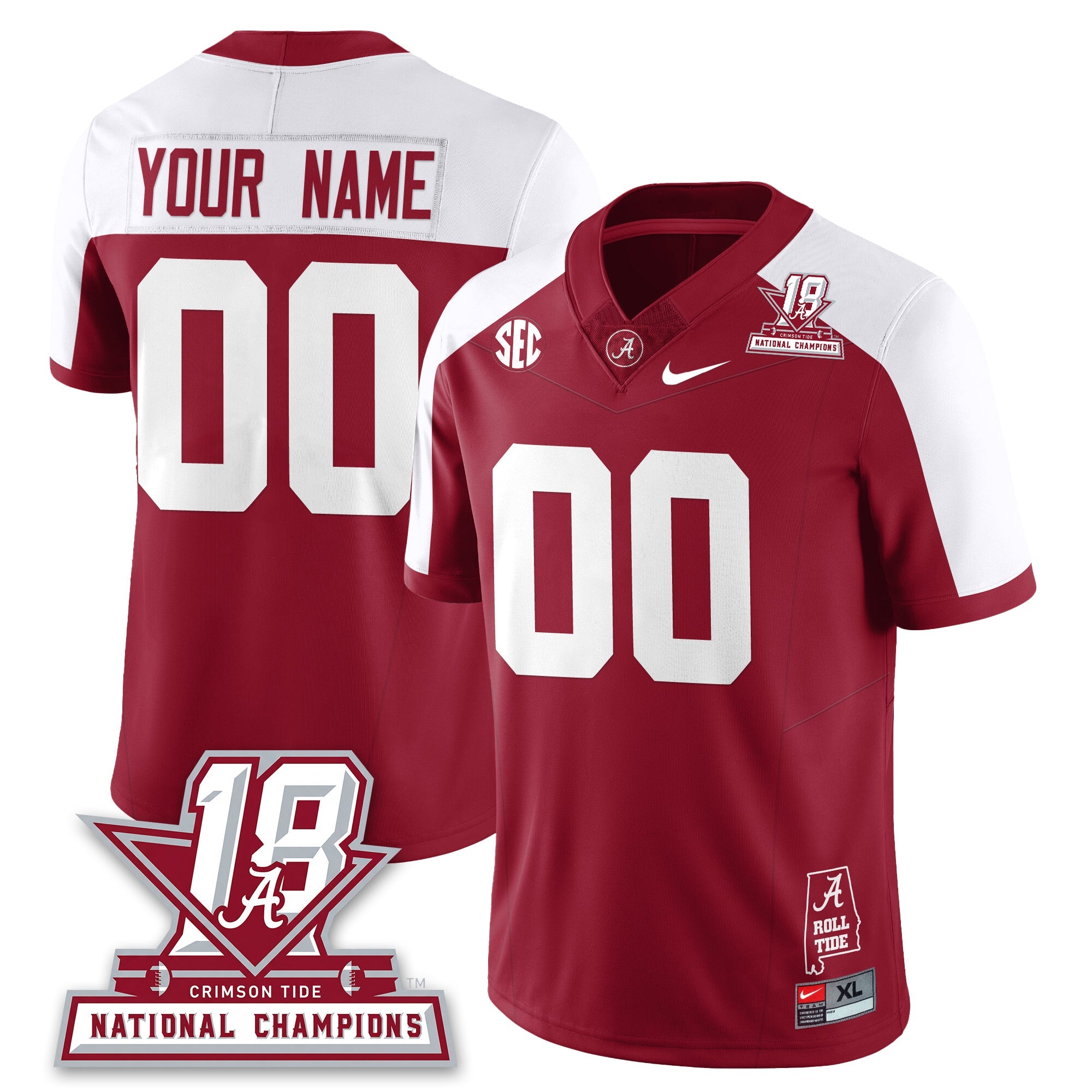BAMA 18x-Time National Champions Vapor Limited Jersey - All Stitched
