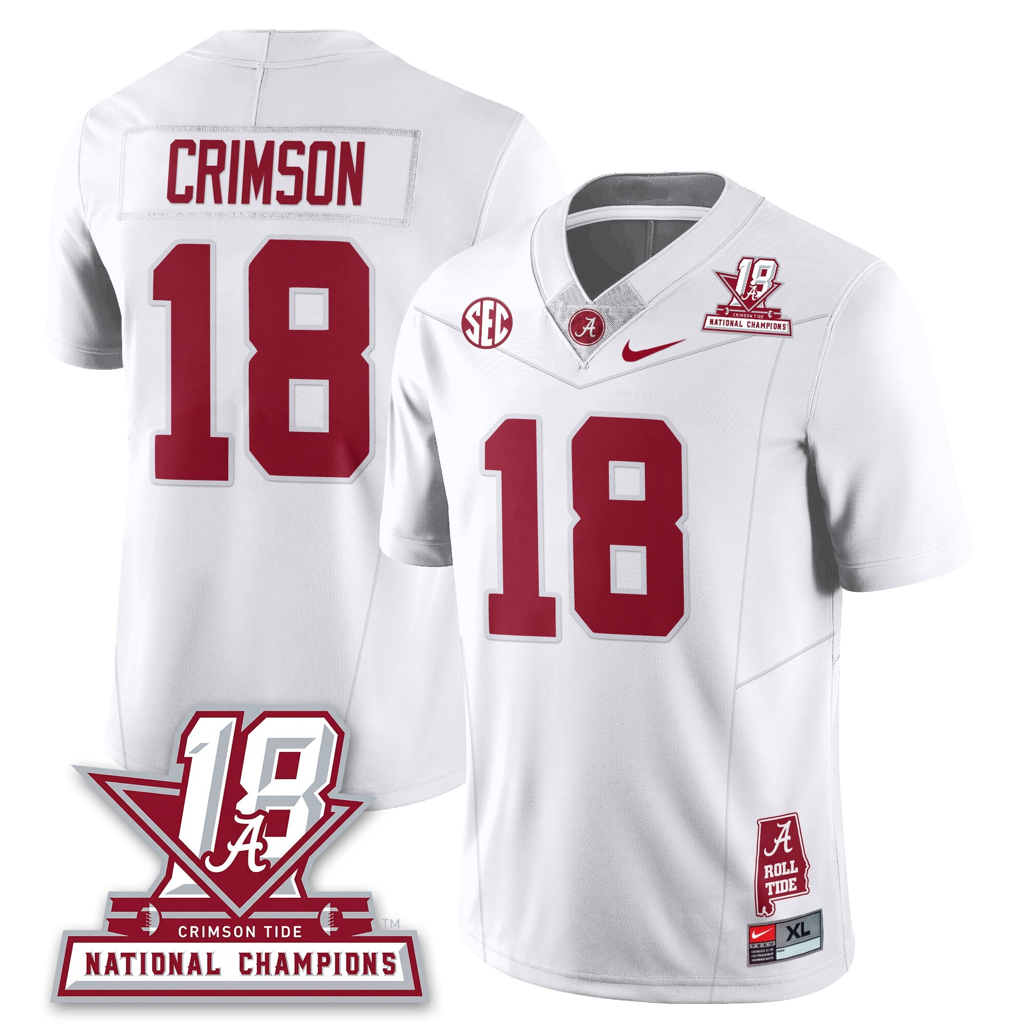 BAMA 18x-Time National Champions Vapor Limited Jersey - All Stitched