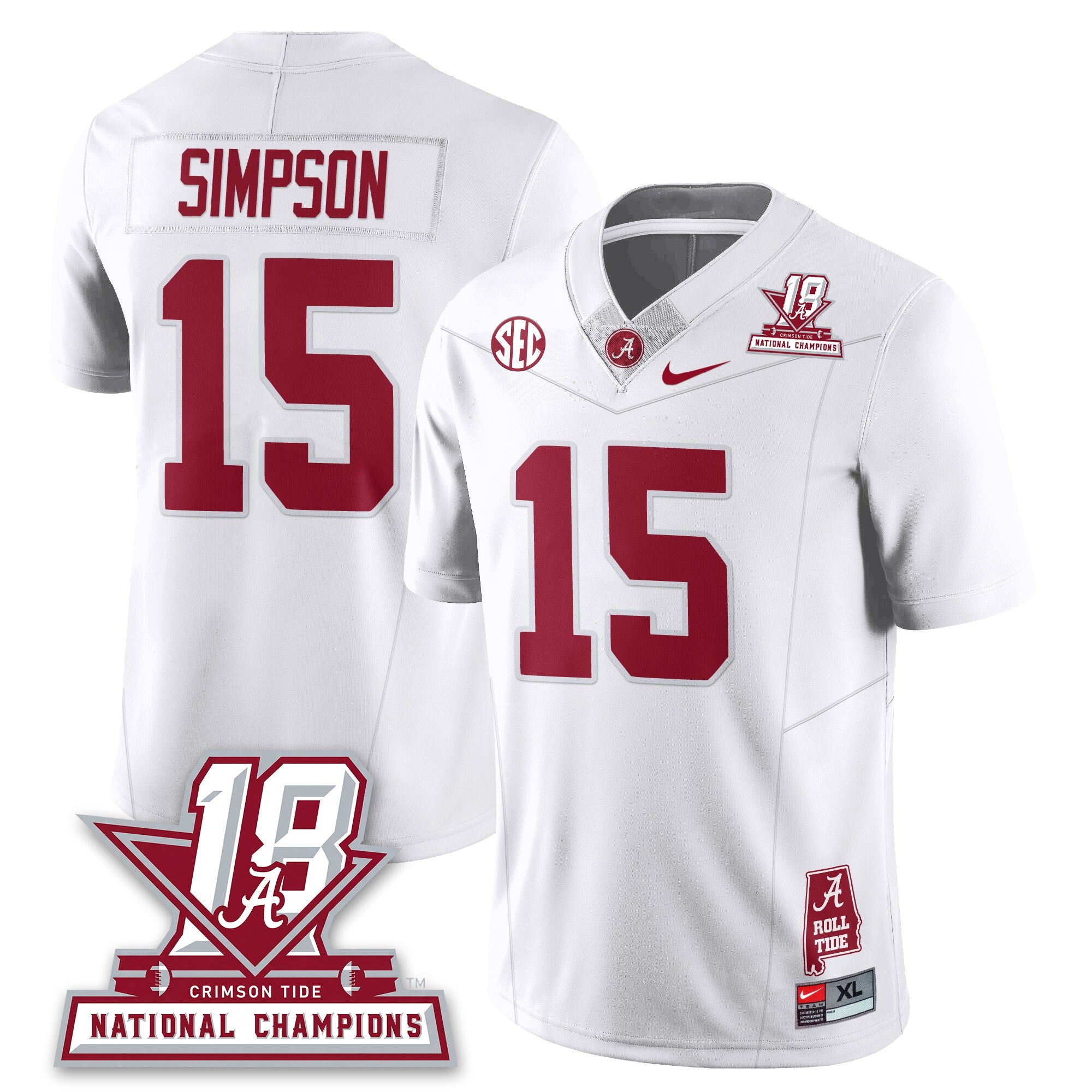 BAMA 18x-Time National Champions Vapor Limited Jersey - All Stitched