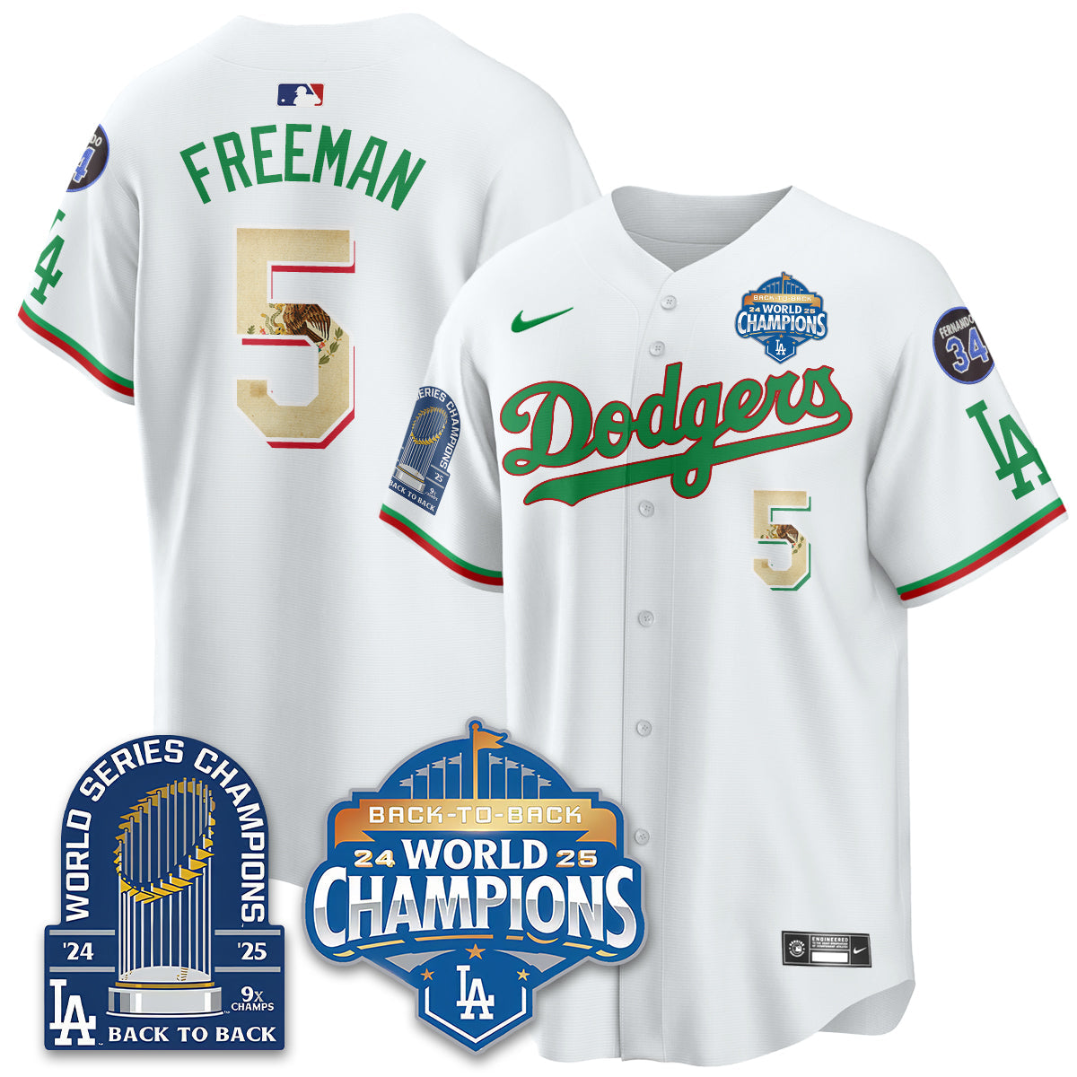 LAD Mexico World Series Champions Jersey - 9x Champs - All Stitched