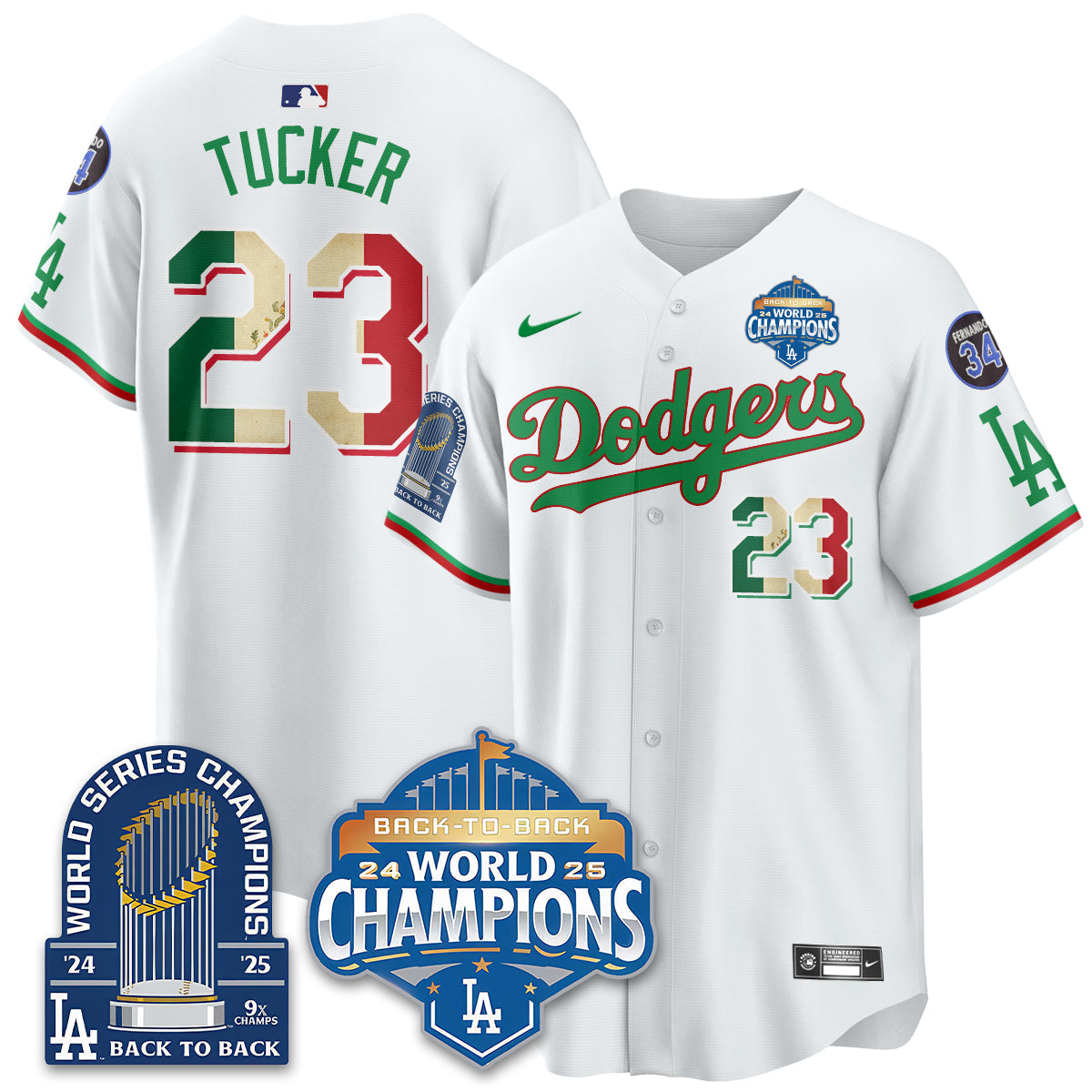 LAD Mexico World Series Champions Jersey - 9x Champs - All Stitched