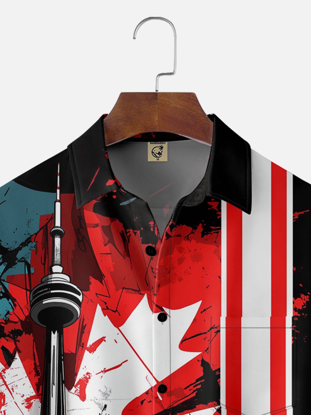 Moisture-wicking Canada Day Chest Pocket Bowling Shirt