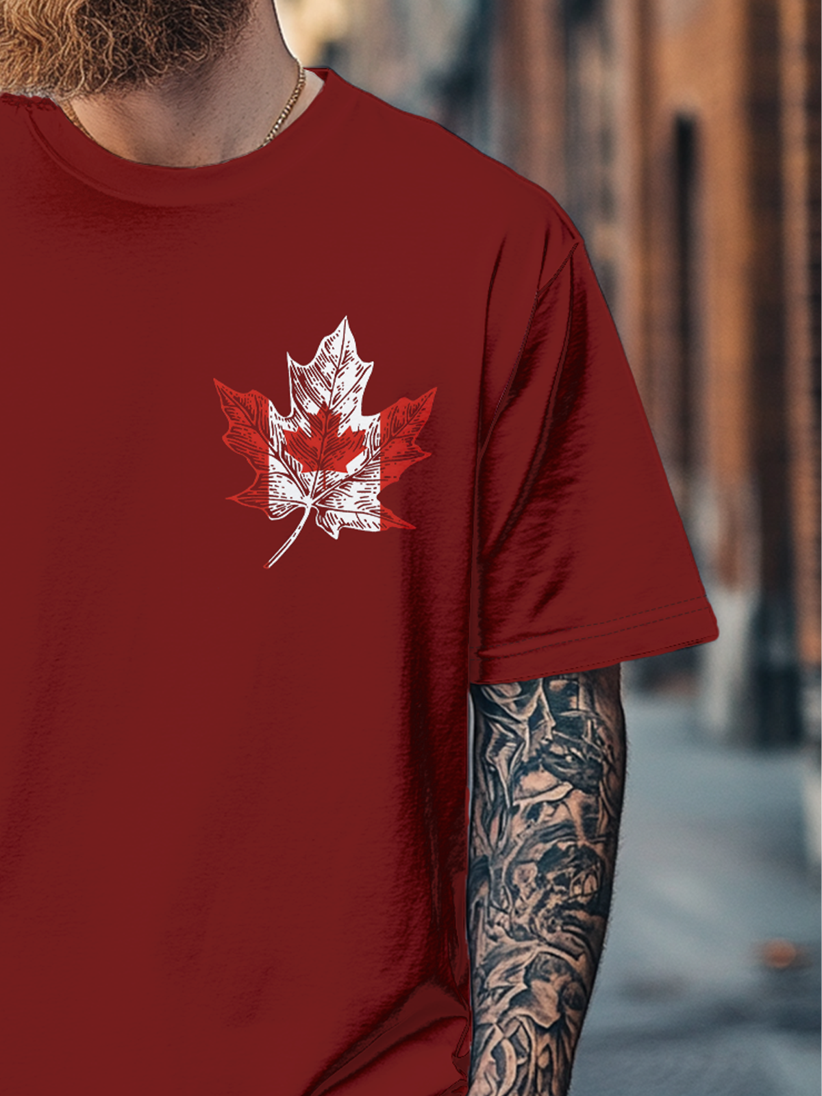 Men's Canada Day Funny Maple Leaf Fitted T-shirts