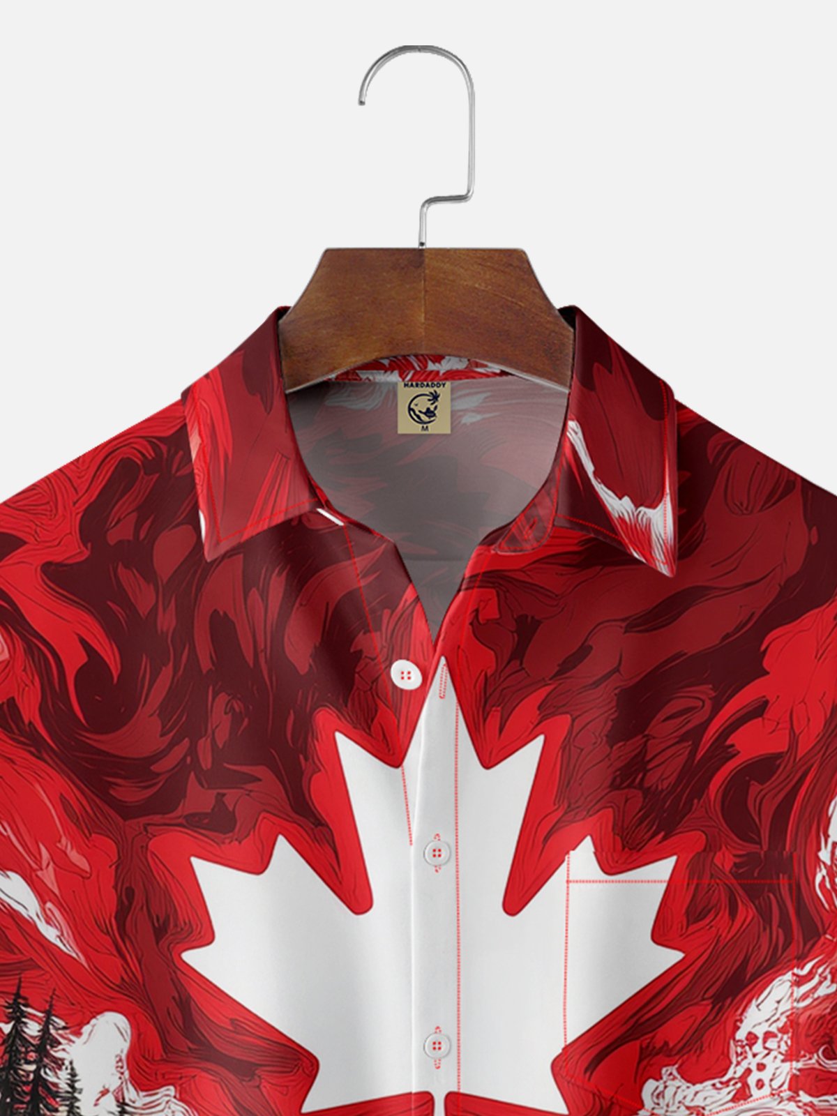 Moisture-wicking Canada Day Maple Leaf Chest Pocket Hawaiian Shirt