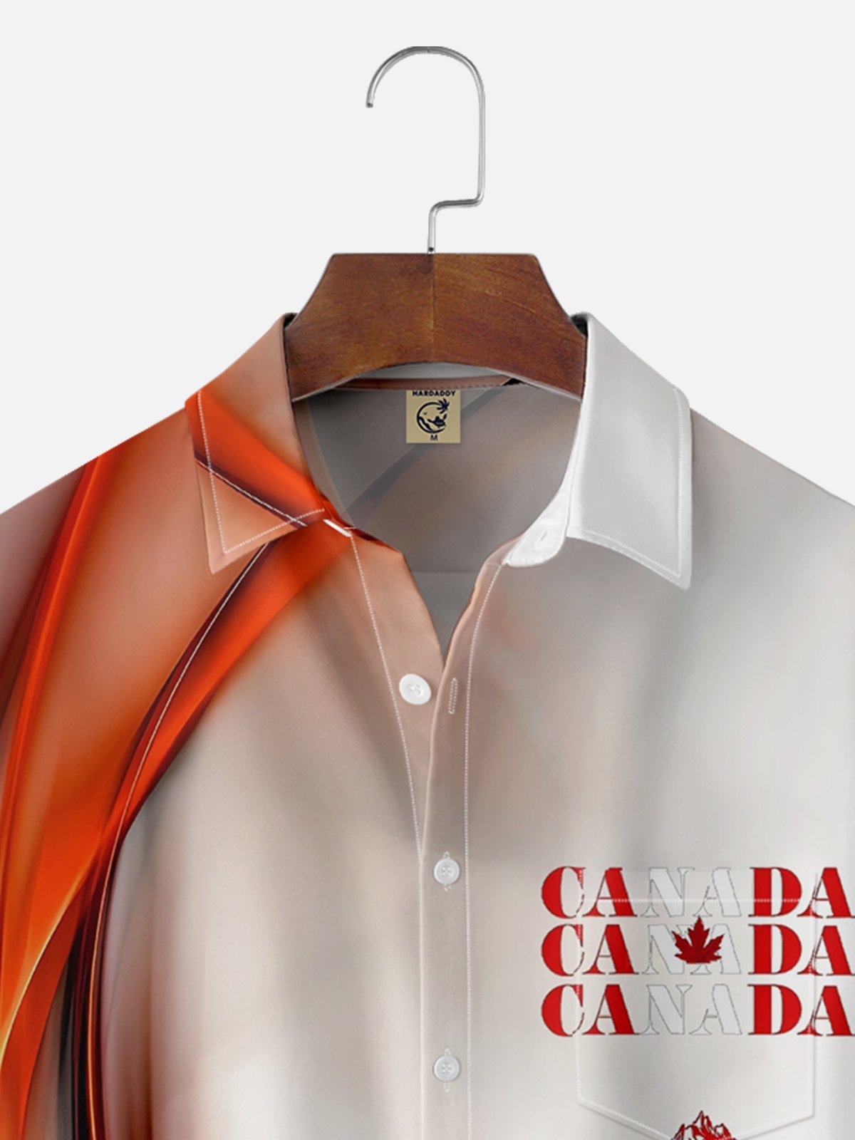 Moisture-wicking Abstract Art Canada Chest Pocket Bowling Shirt