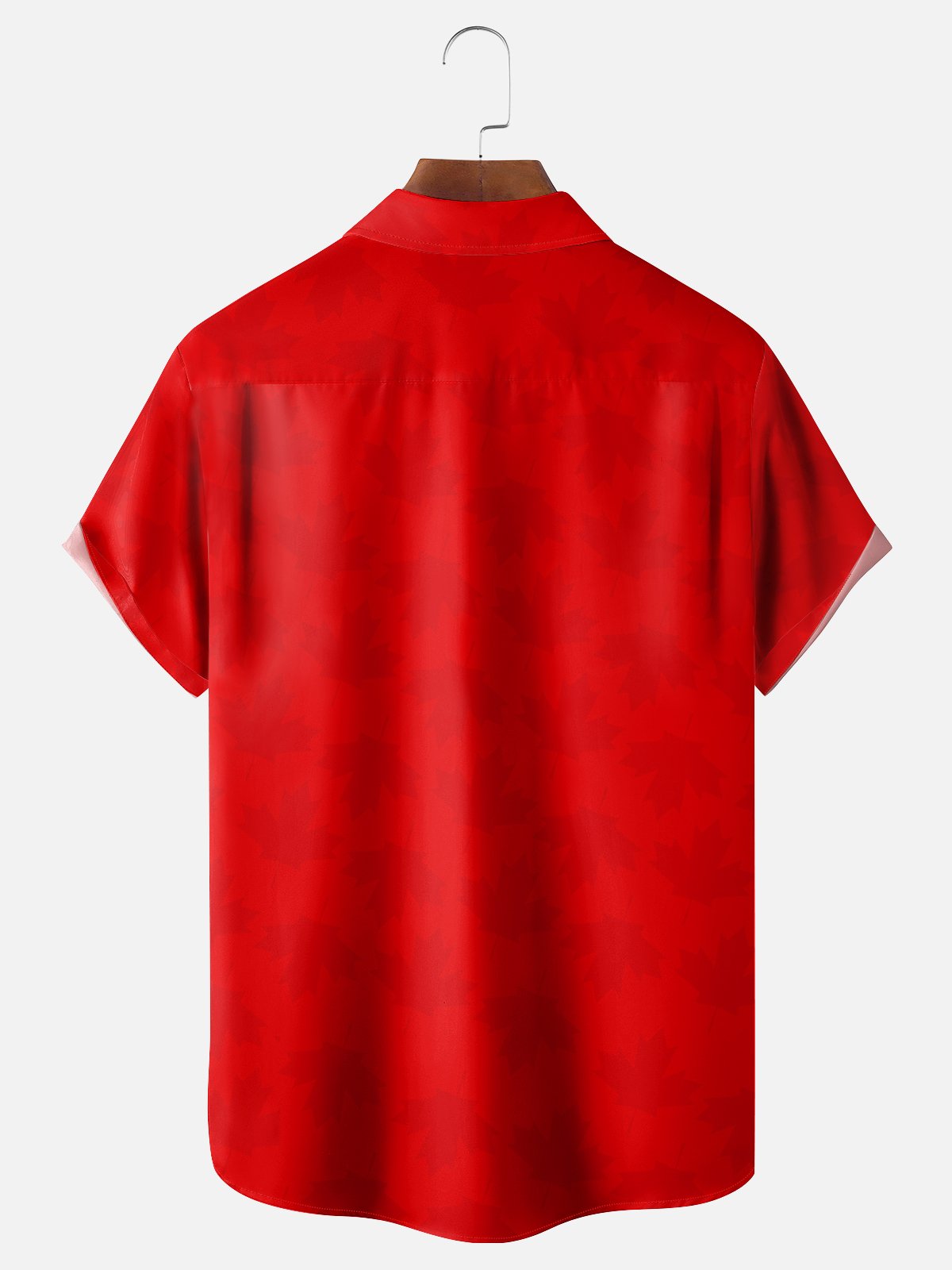 Moisture-wicking Canada Day Maple Leaf Chest Pocket Bowling Shirt