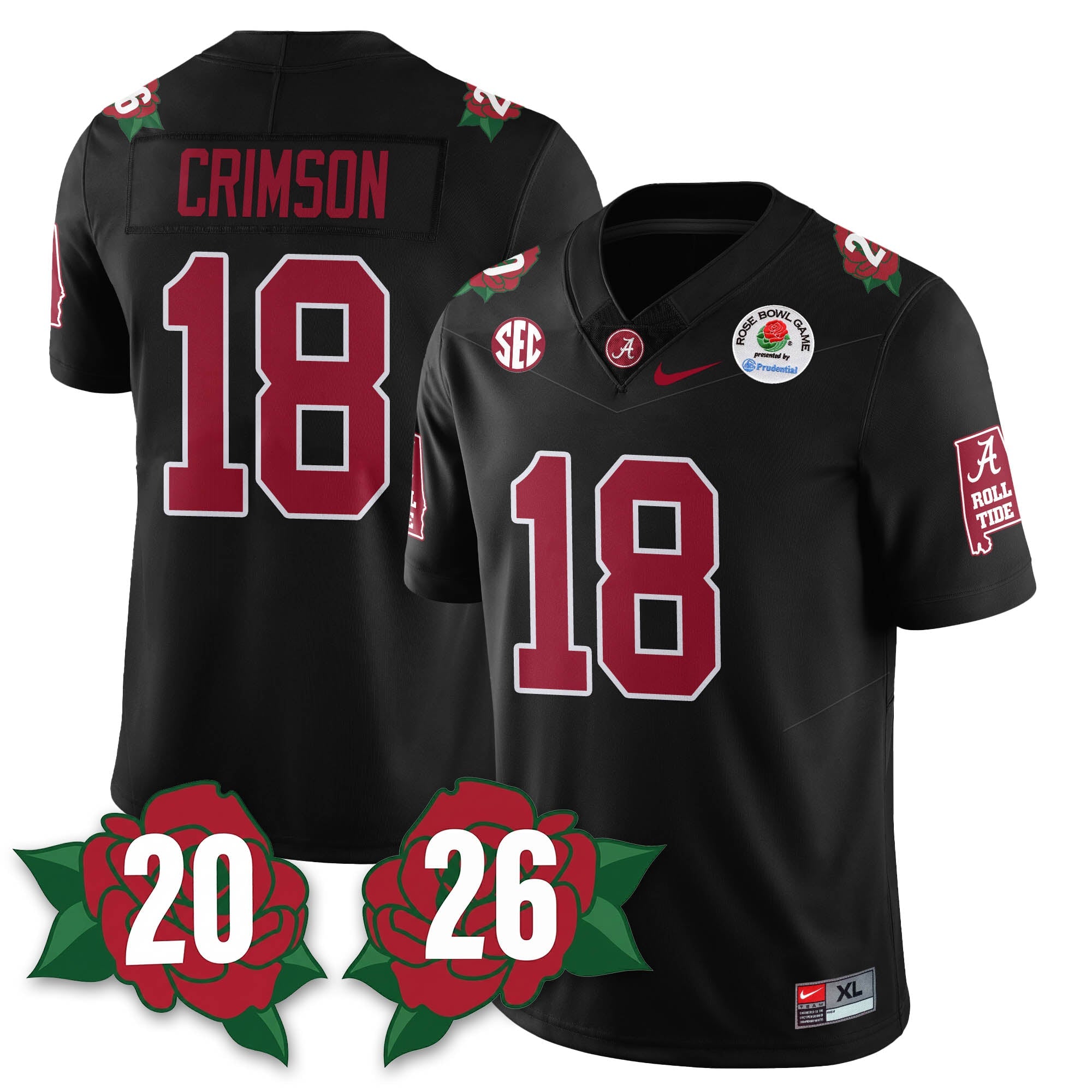 BAMA Rose Bowl Vapor Limited Football Jersey - All Stitched