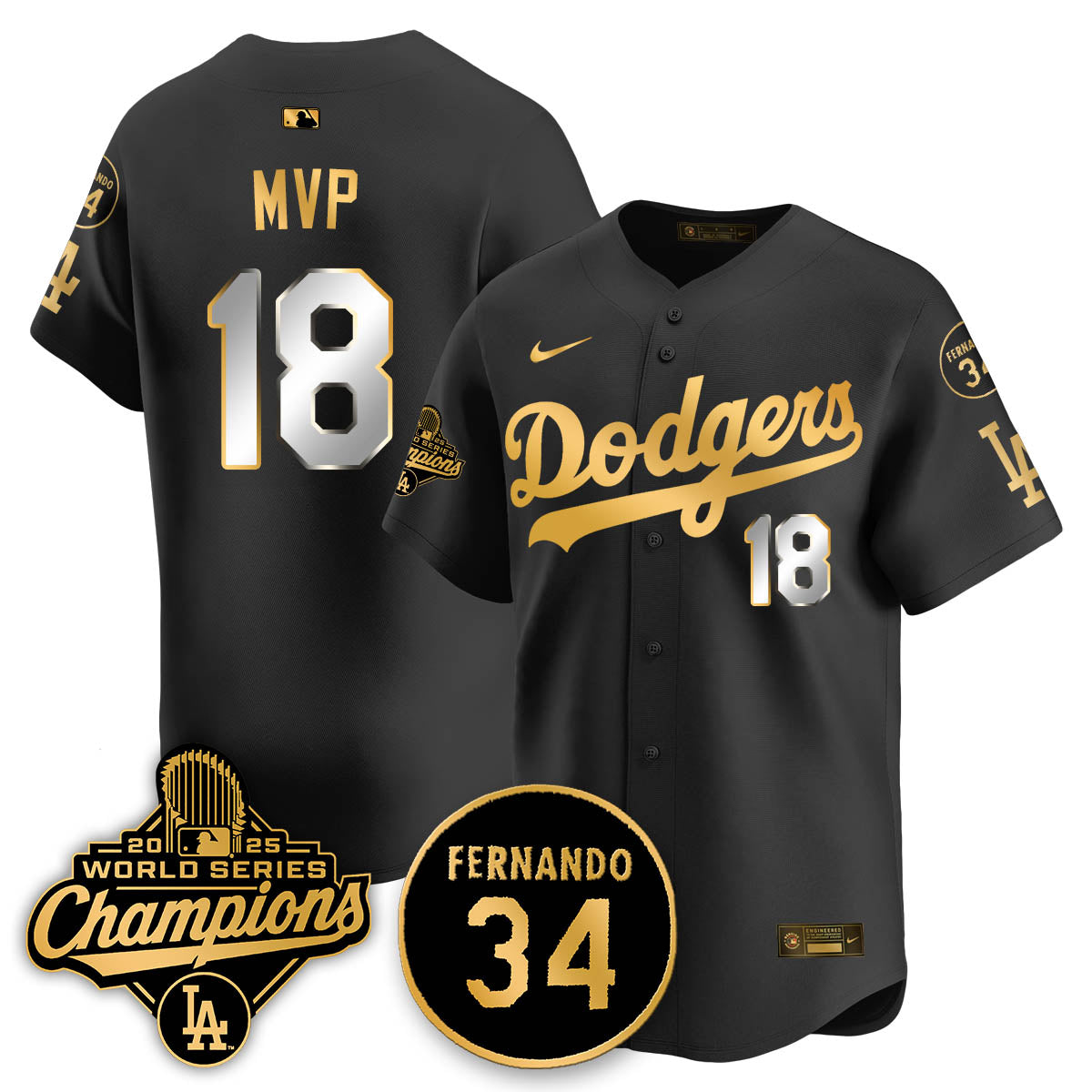 LAD 2025 World Series Champions Jersey - All Stitched