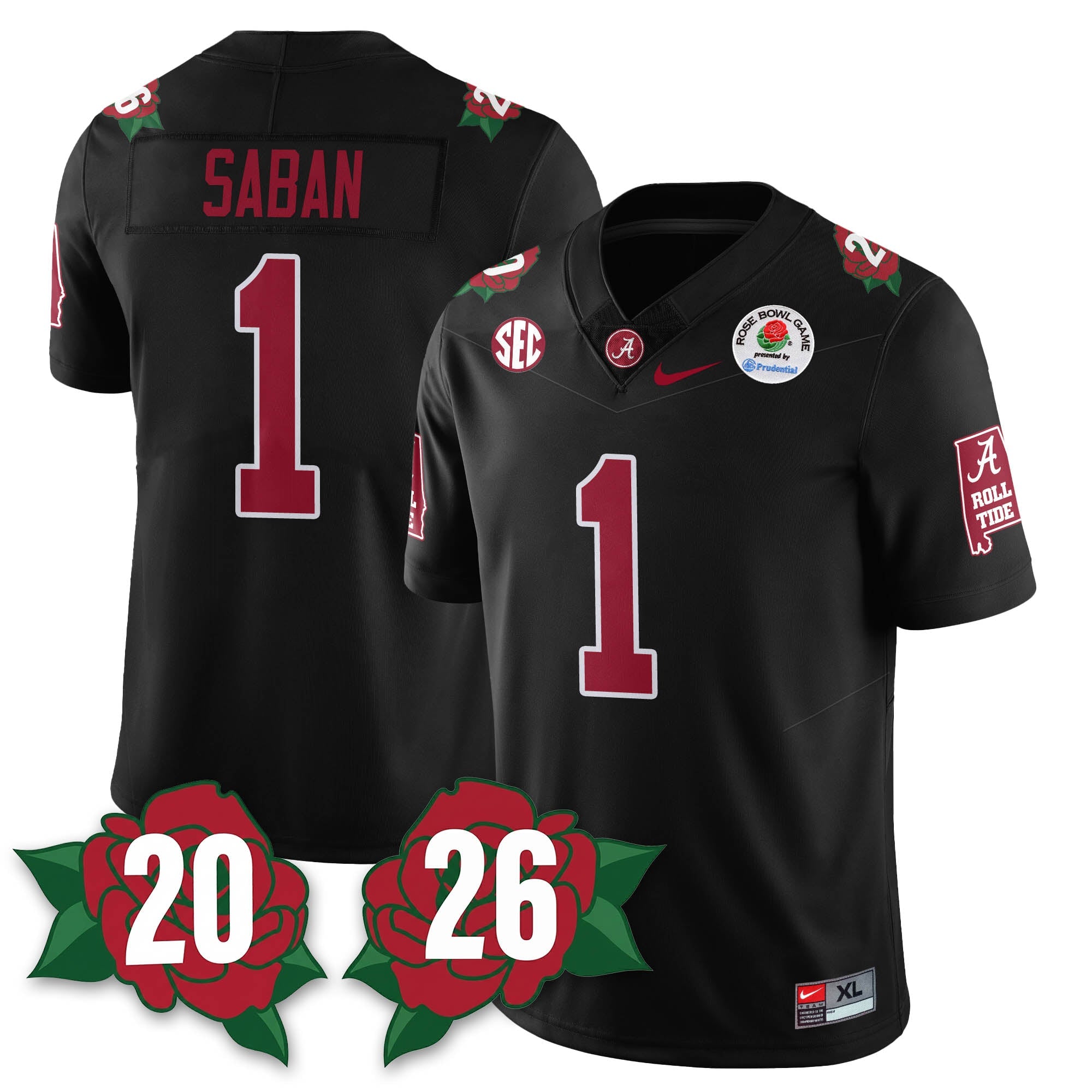 BAMA Rose Bowl Vapor Limited Football Jersey - All Stitched