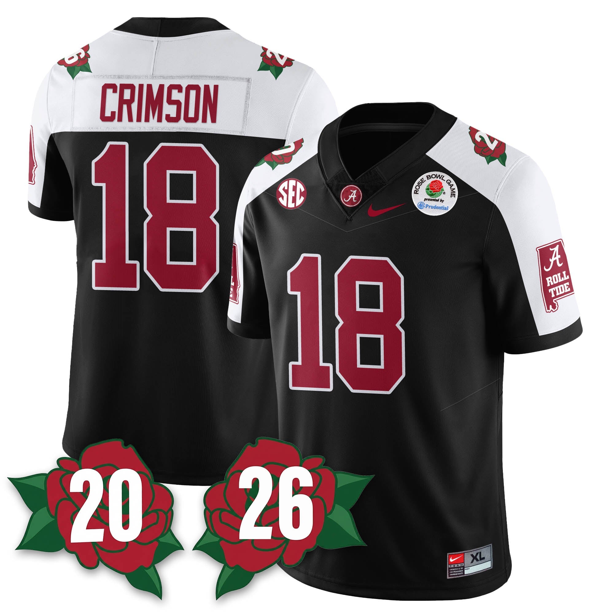BAMA Rose Bowl Vapor Limited Football Jersey - All Stitched