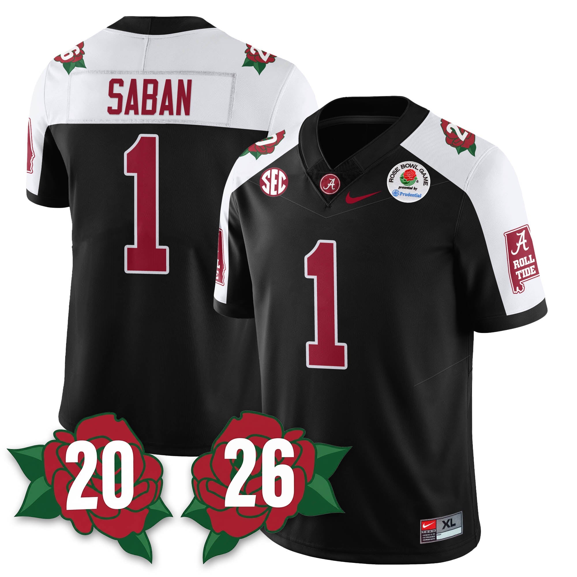 BAMA Rose Bowl Vapor Limited Football Jersey - All Stitched