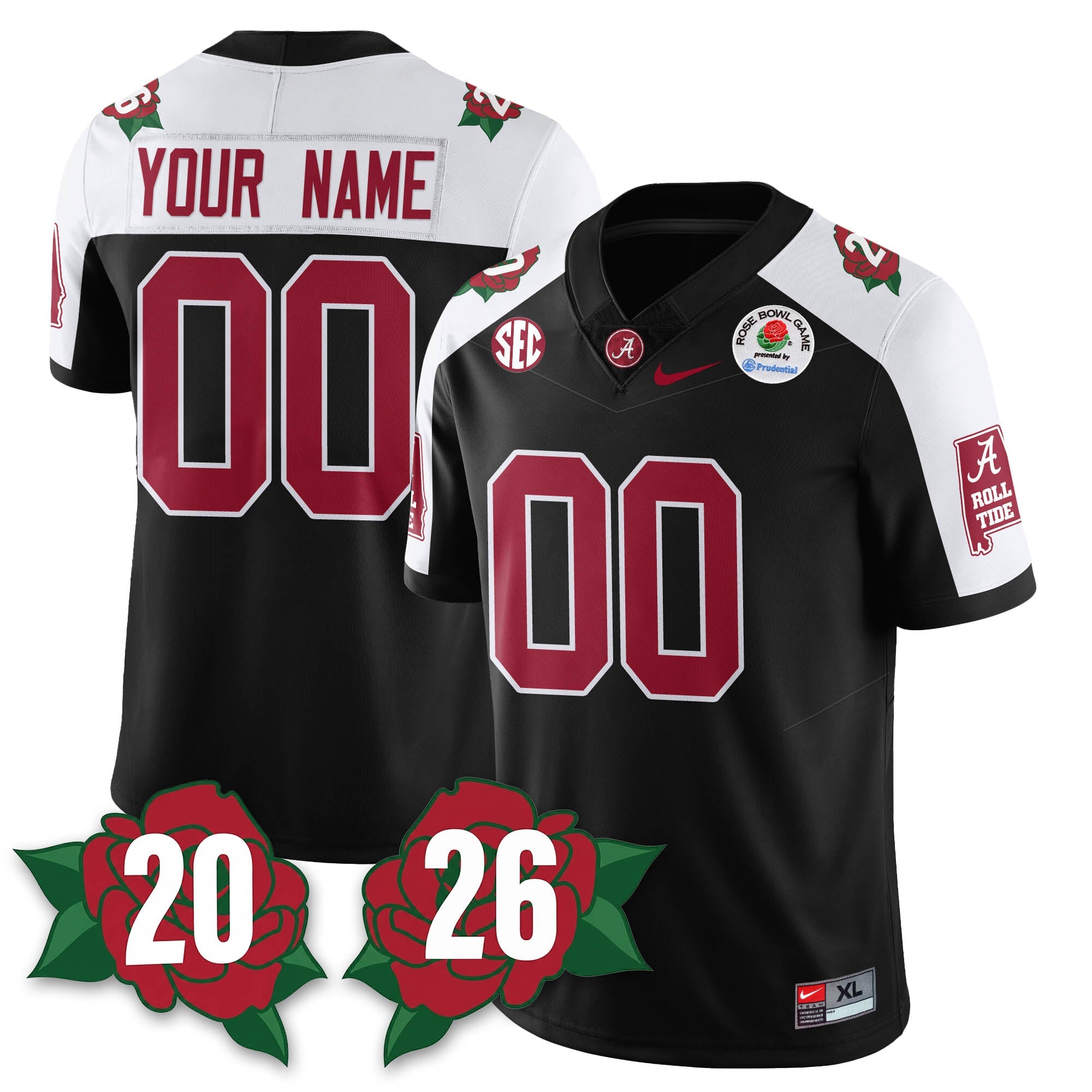 BAMA Rose Bowl Vapor Limited Football Jersey - All Stitched