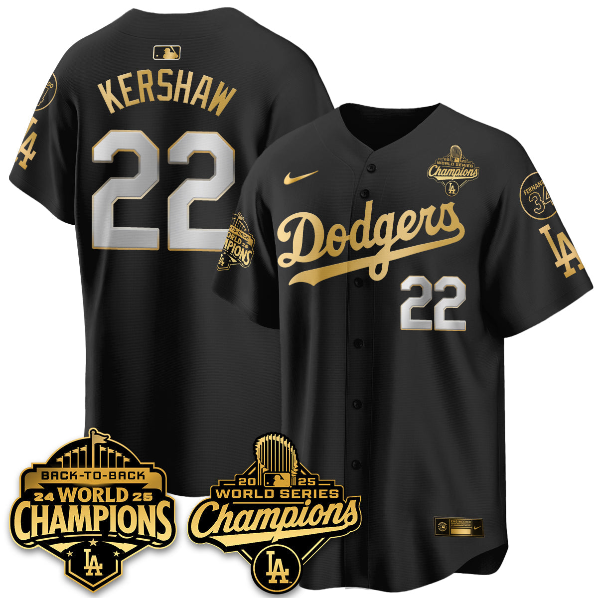 LAD 2025 World Series Champions Jersey - All Stitched