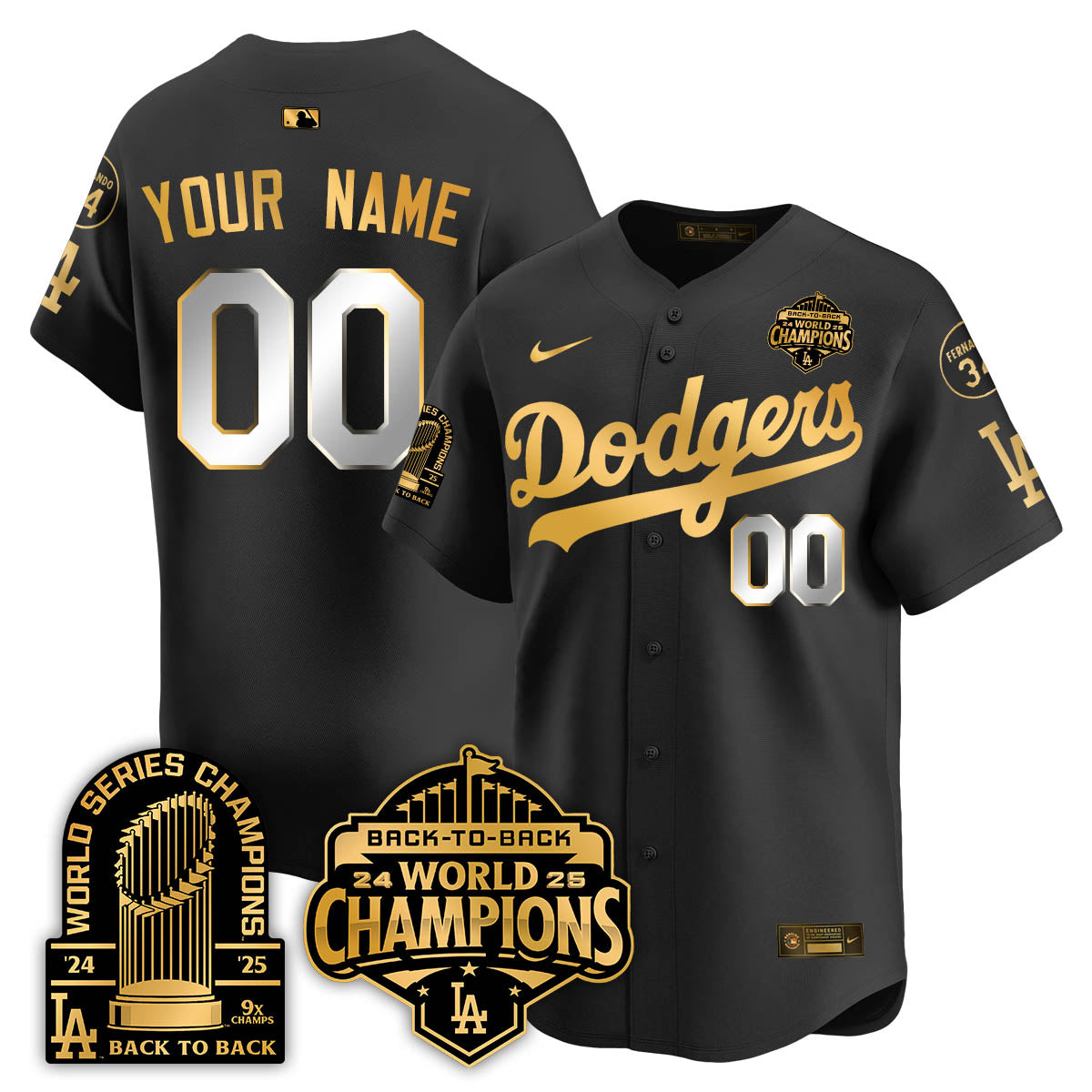 LAD 2025 World Series Champions Jersey - 9x Champs - All Stitched