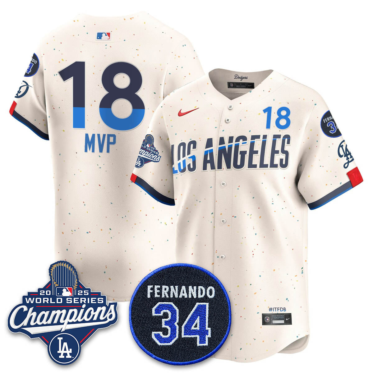 LAD 2025 World Series Champions Jersey - All Stitched