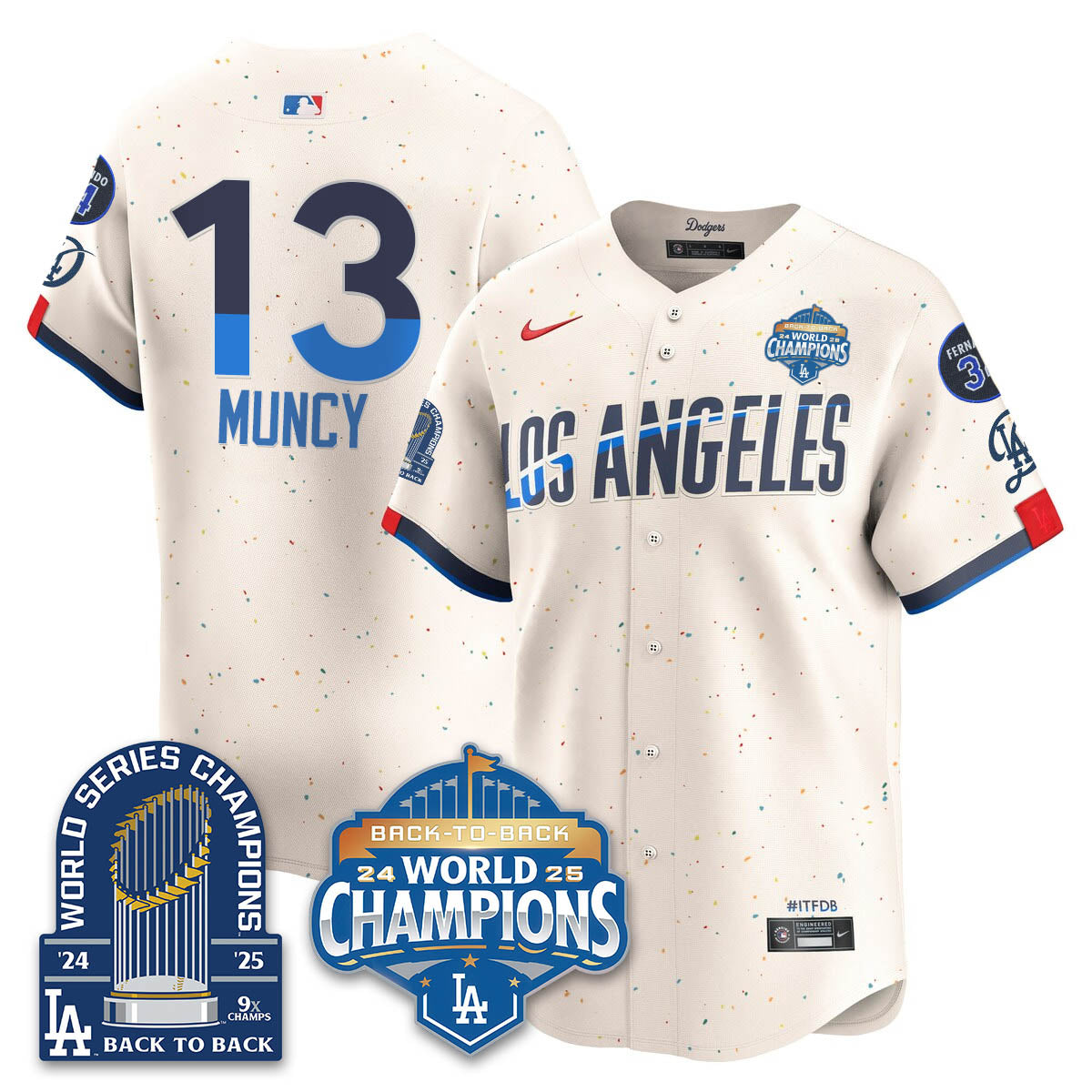 LAD 2025 World Series Champions Jersey - 9x Champs - All Stitched