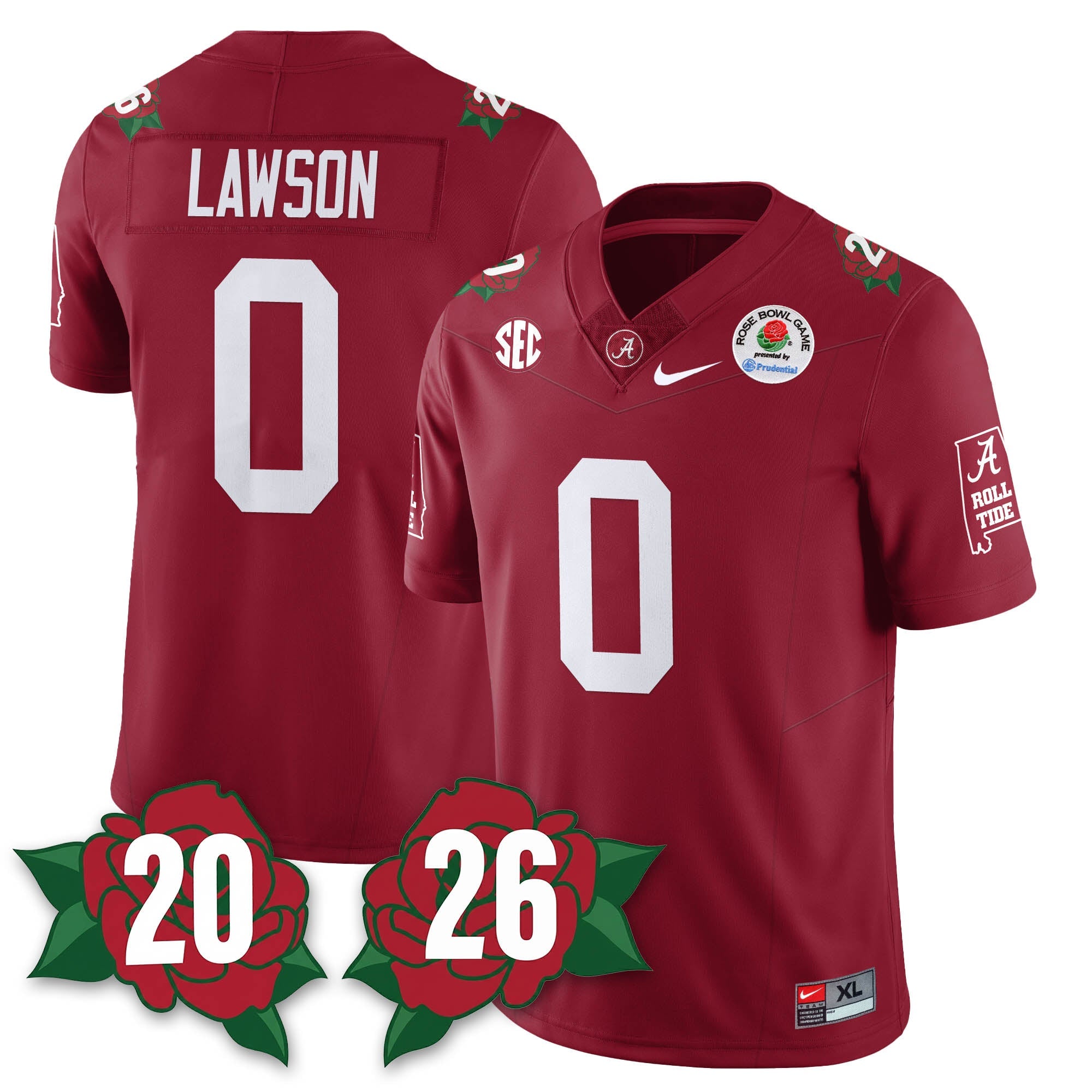 BAMA Rose Bowl Vapor Limited Football Jersey - All Stitched