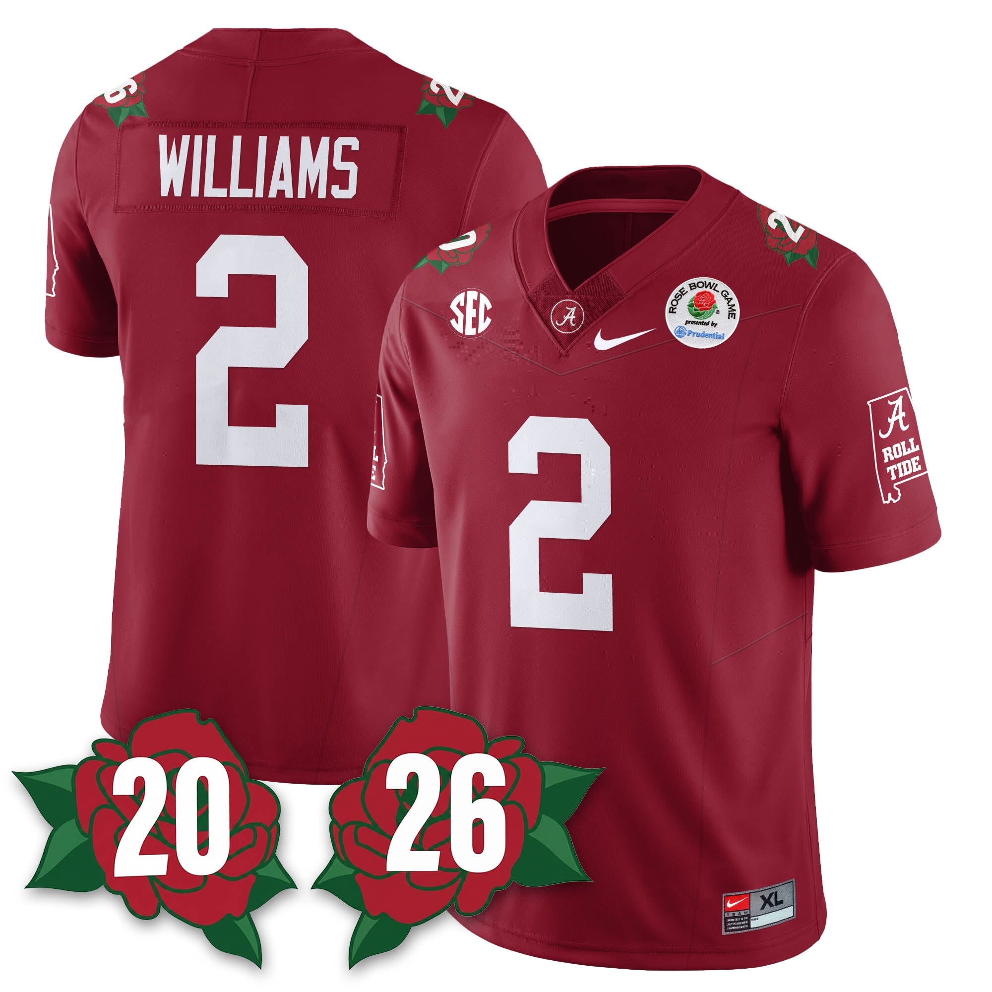 BAMA Rose Bowl Vapor Limited Football Jersey - All Stitched
