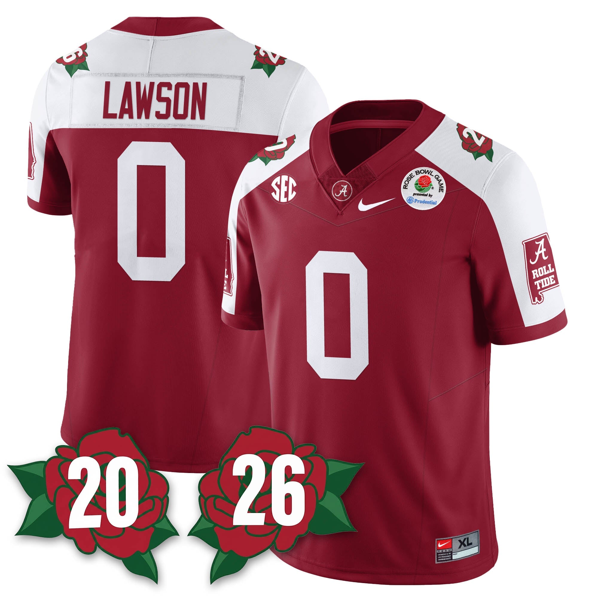 BAMA Rose Bowl Vapor Limited Football Jersey - All Stitched
