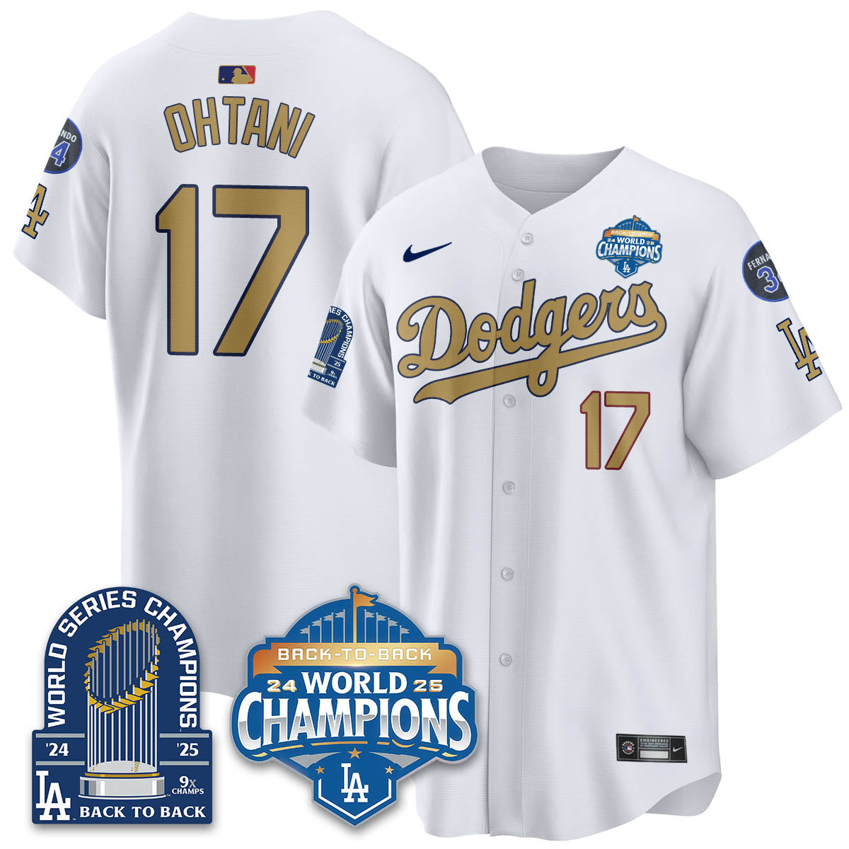 LAD 2025 World Series Champions Jersey - 9x Champs - All Stitched