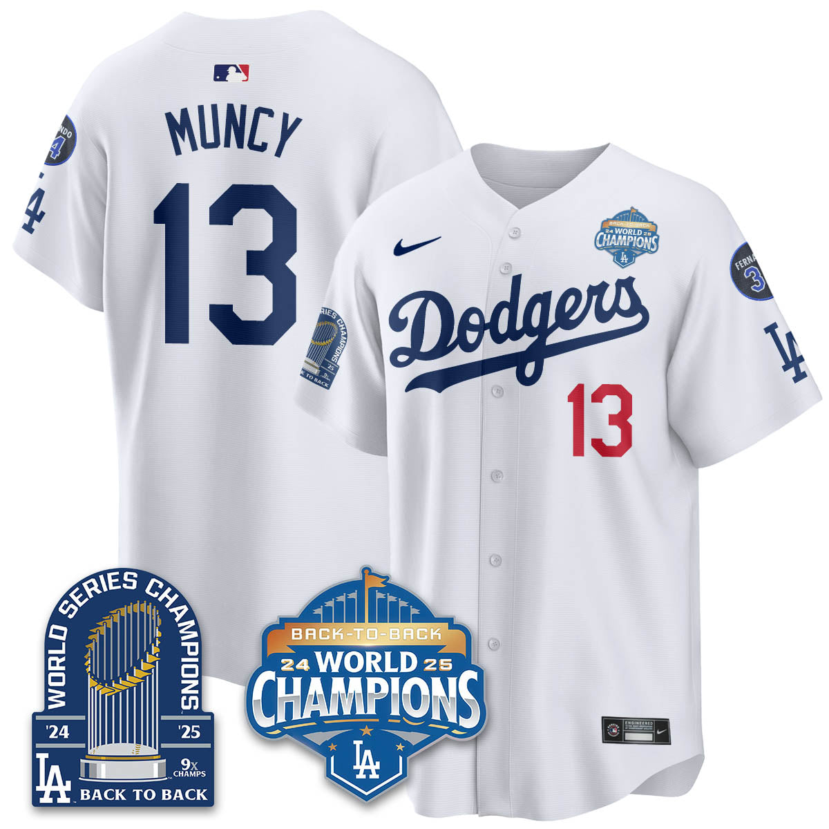 LAD 2025 World Series Champions Jersey - 9x Champs - All Stitched